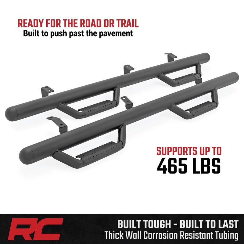 Rough Country Nerf Step Bars for Tacoma Toyota (2024-2025) Double Cab - Rugged Full Length Nerf Bars with Side Steps, Bolt-On Install