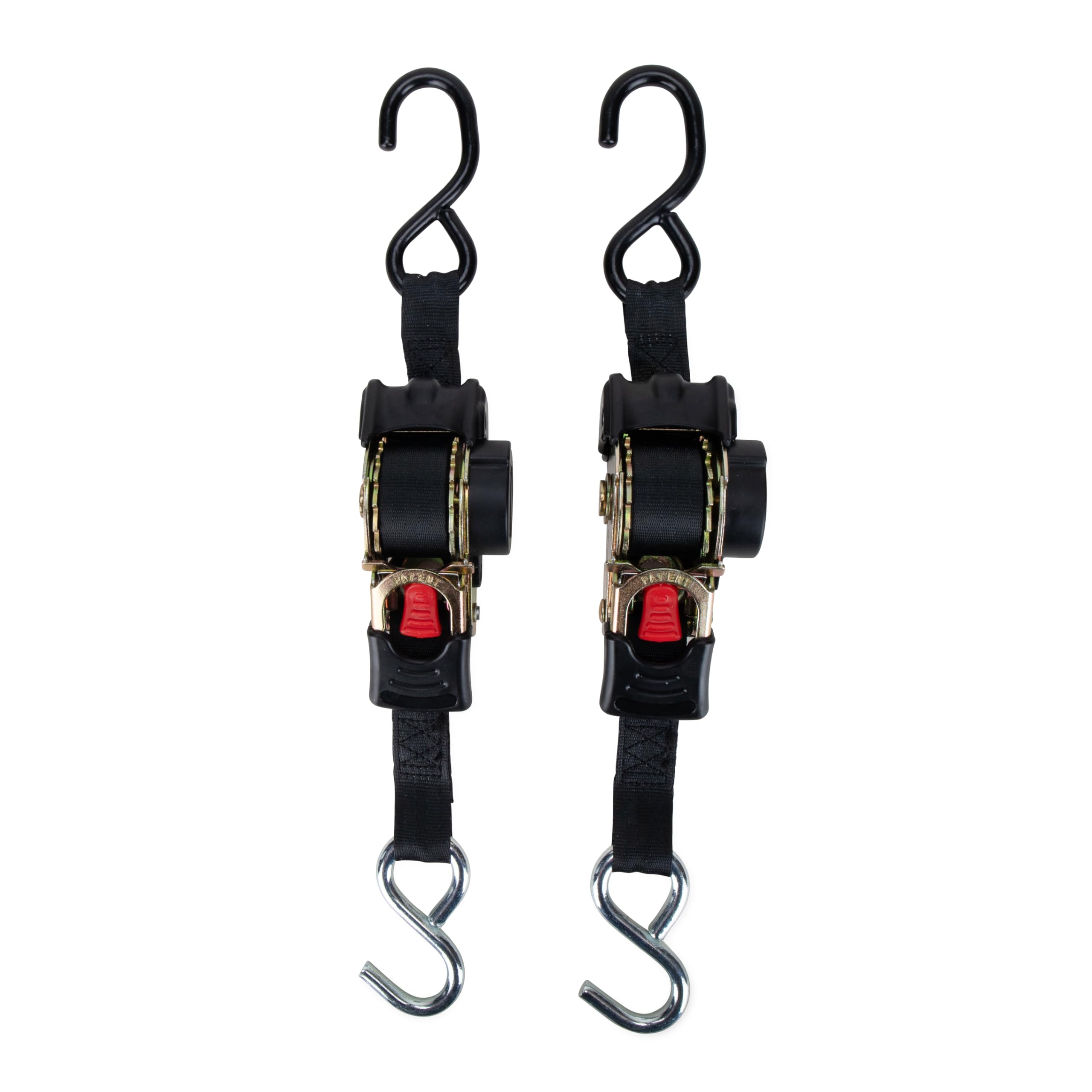 Retractable Camco Transom Tie Down Straps, 6-Foot, 1,500 lb Break Strength, 500 lb Safe Working Load, 2-Pack (50033)