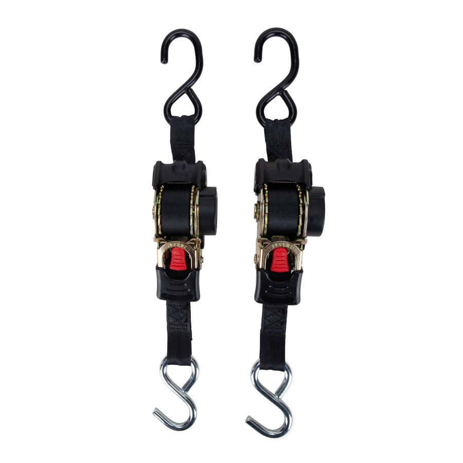 Retractable Camco Transom Tie Down Straps, 6-Foot, 1,500 lb Break Strength, 500 lb Safe Working Load, 2-Pack (50033)
