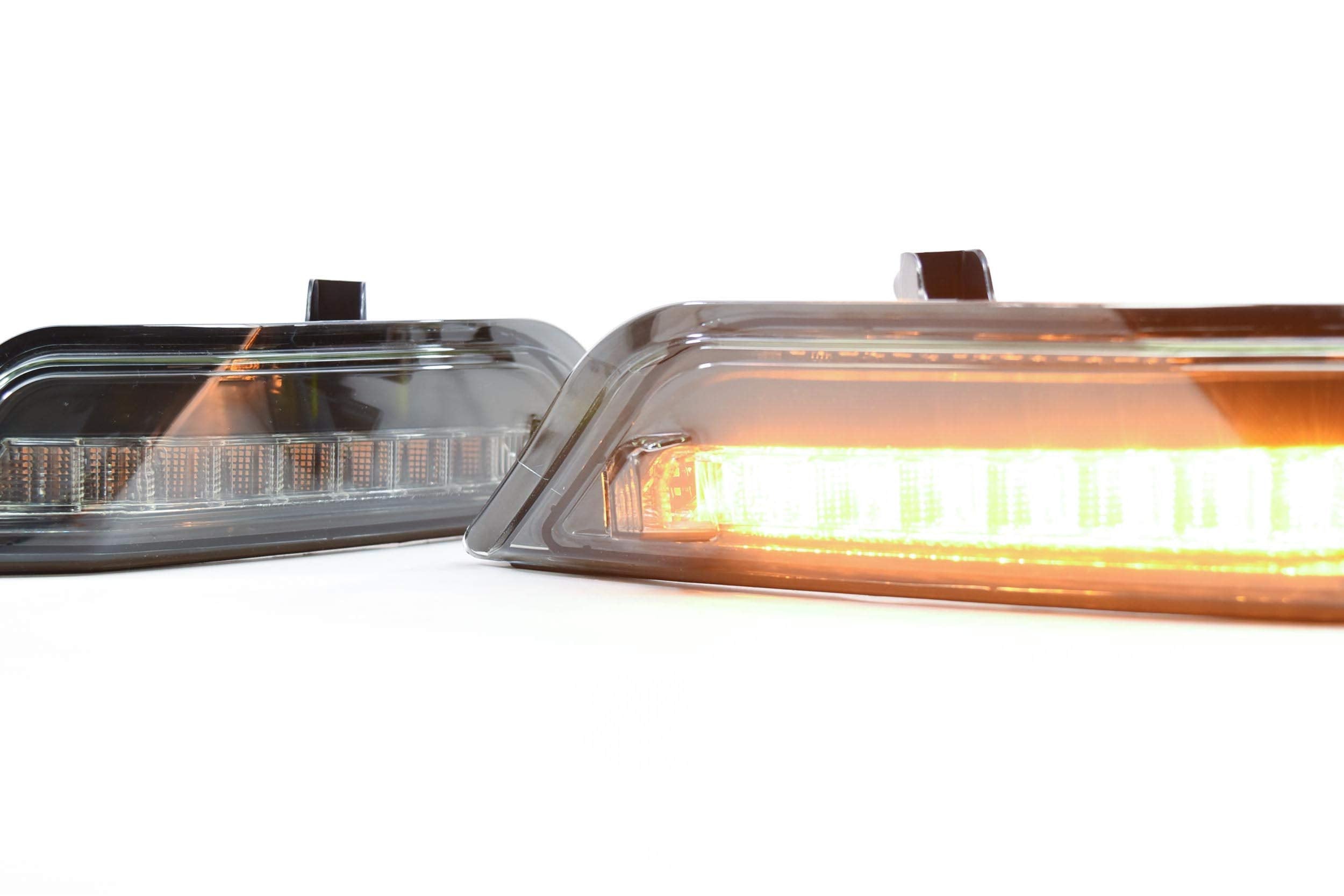Morimoto XB LED Turn Signals, Smoked Turn Lens Fits Ford Mustang (15-17) with Ultra Bright Amber LEDs, Plug and Play OEM Replacement Performance Upgrade, Pair of Housings (2x LF411)