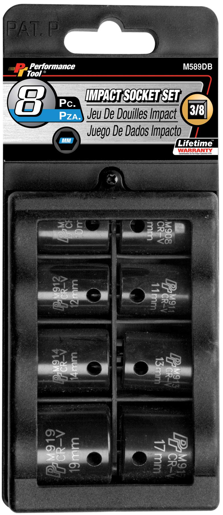 M589DB Performance Tool 8pc 3/8-Inch Drive MET Impact Socket Set