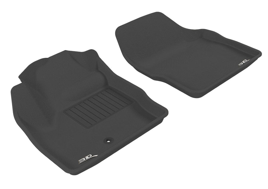 3D MAXpider Custom Fit Front Row All-Weather Floor Mat for Select Land Rover LR2 Models - Kagu Rubber (Black)