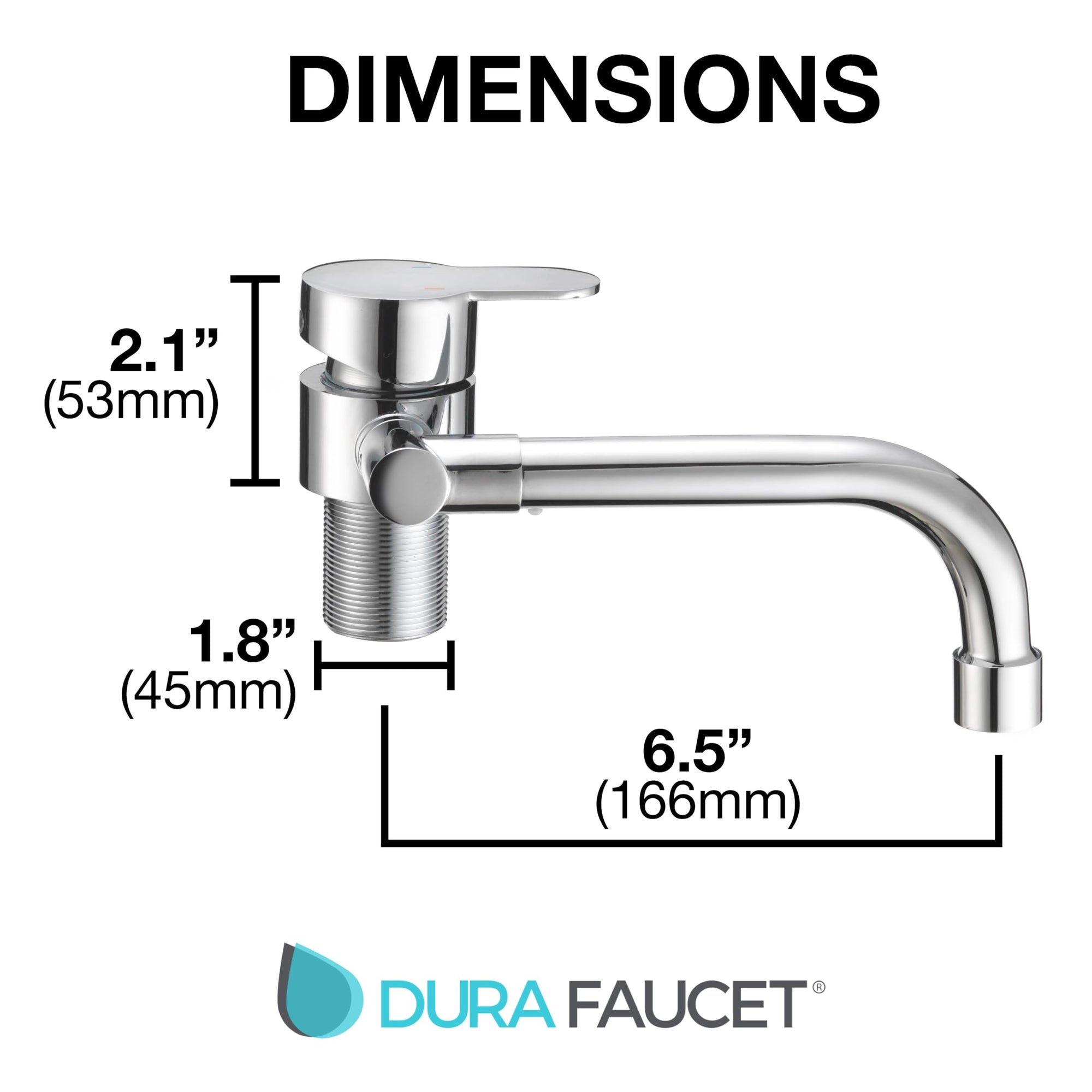 Folding RV Kitchen Faucet Dura Faucet (DF-MK510H-CP) – Chrome, 360° Rotating & Vertical Folding Spout, Single Lever Handle, Lead-Free, Easy Install Compact Sink Faucet