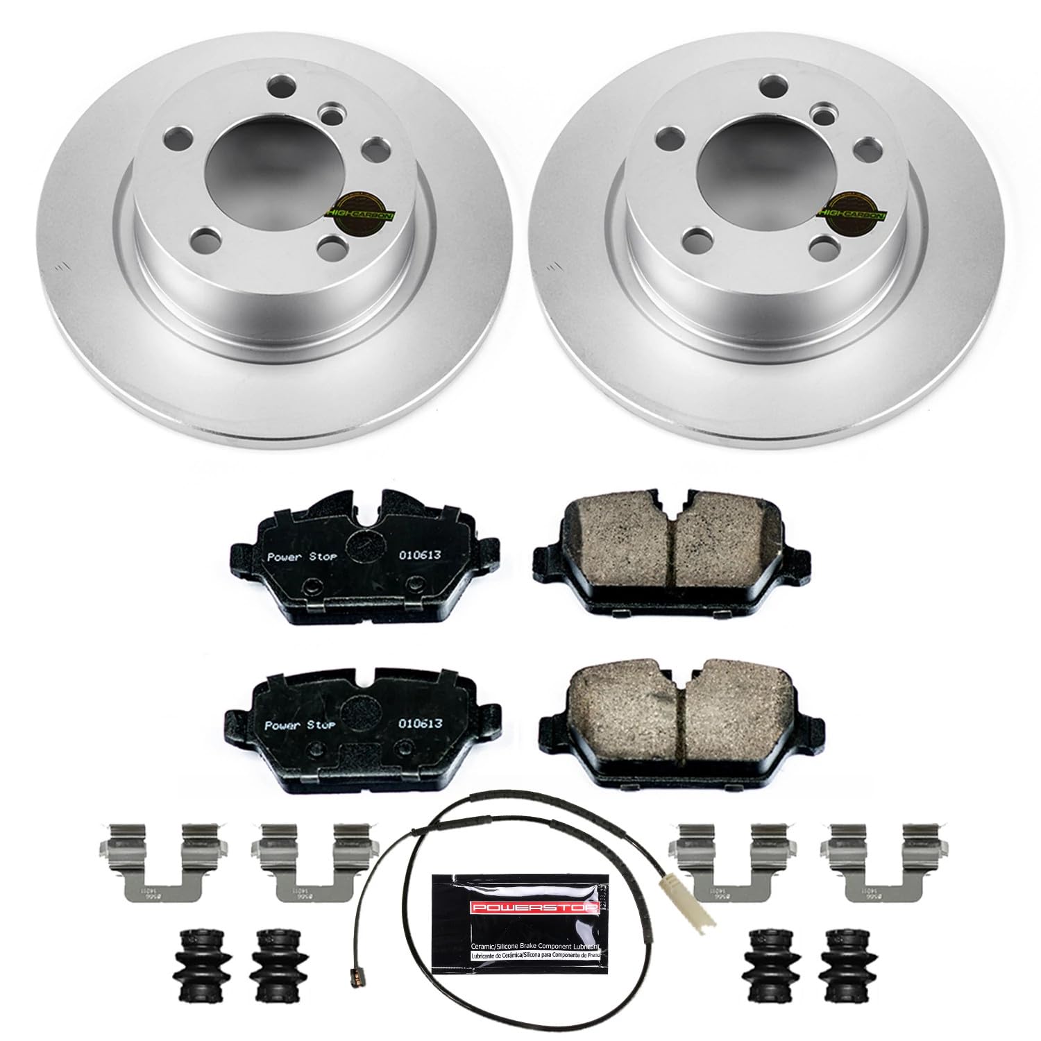 Coated Brake Rotor and Ceramic Brake Pads Power Stop CRK6664- Rear For Mini Cooper Countryman 2011-2016, Mini Cooper Paceman 2013-2016 [Model Specific]