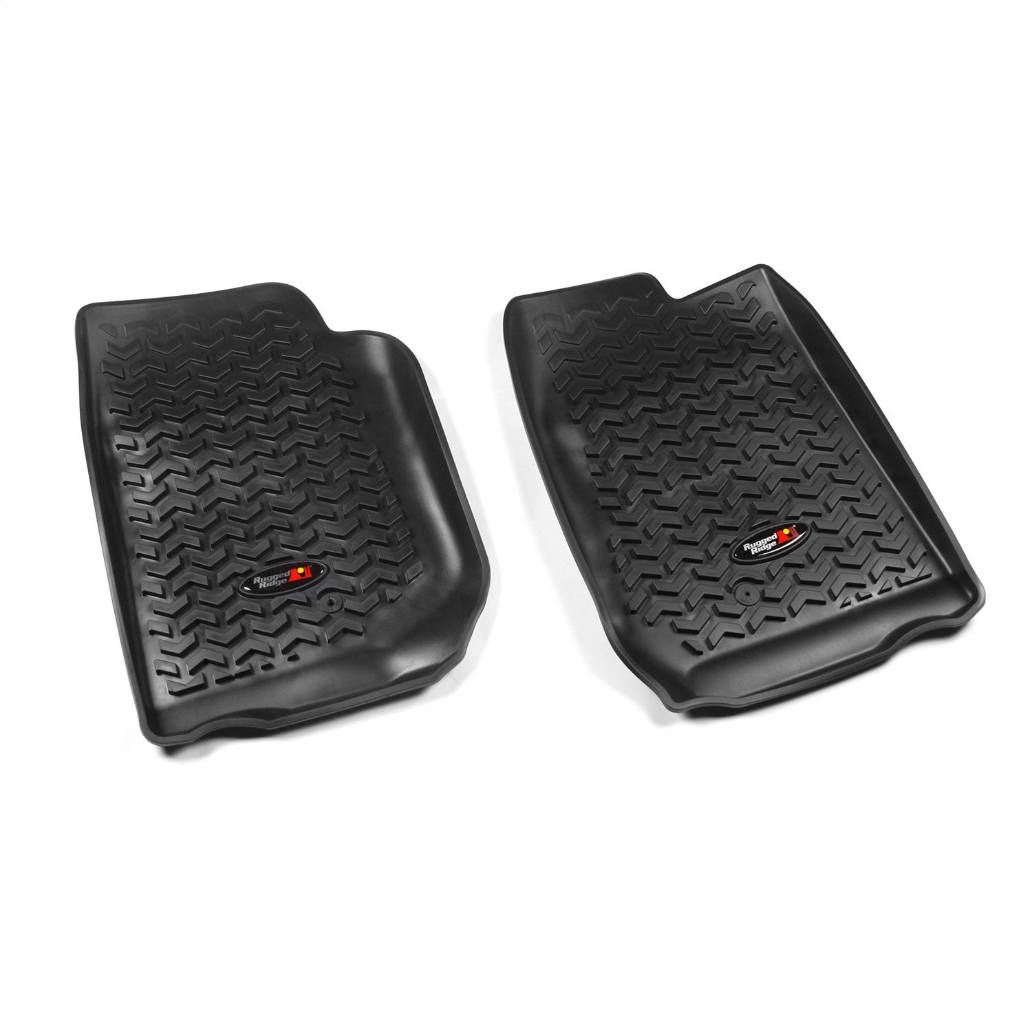 Rugged Ridge Front Floor Liners for Jeep JK/JKU Wrangler | Black | 12920.01 | Fits 2007-2018 Jeep Wrangler JK/JKU 2-Door and 4-Door