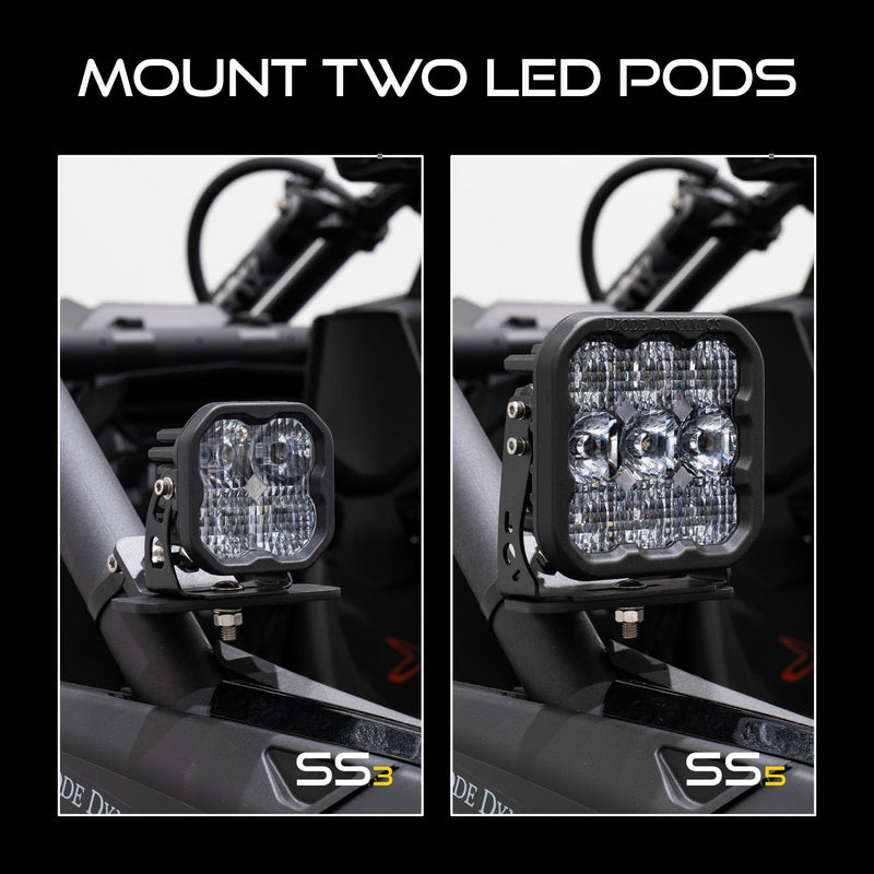 Stage Series Diode Dynamics A-Pillar Pod Kit compatible with Can-Am Maverick X3 2017-2025, SS5 Sport White Combo