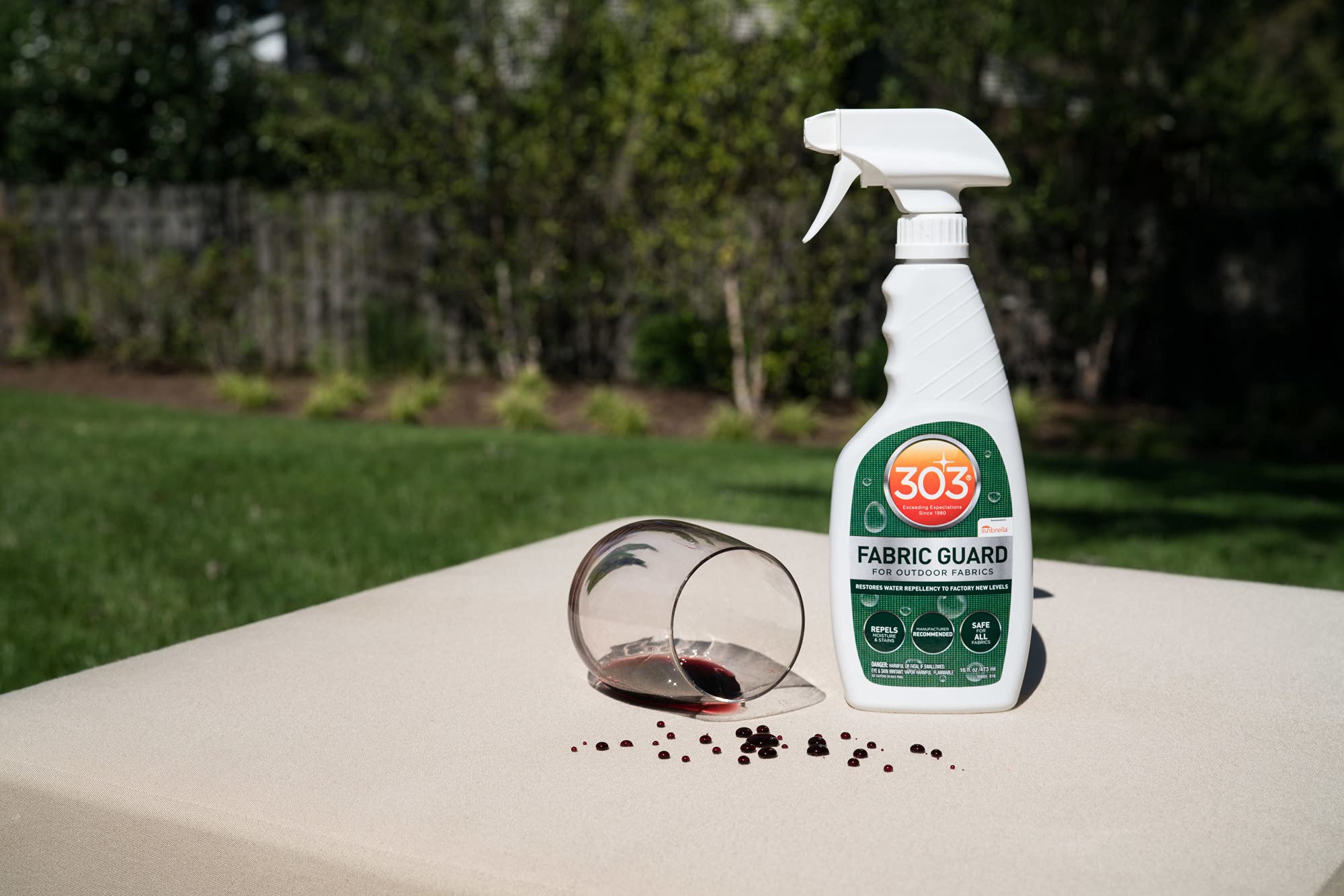 303 Fabric Guard - Restores Water Repellent Properties For Outdoor Fabrics - Repels Moisture & Stains - Manufacturer Recommended - Safe For All Fabrics, 16oz (30605CSR) Packaging May Vary