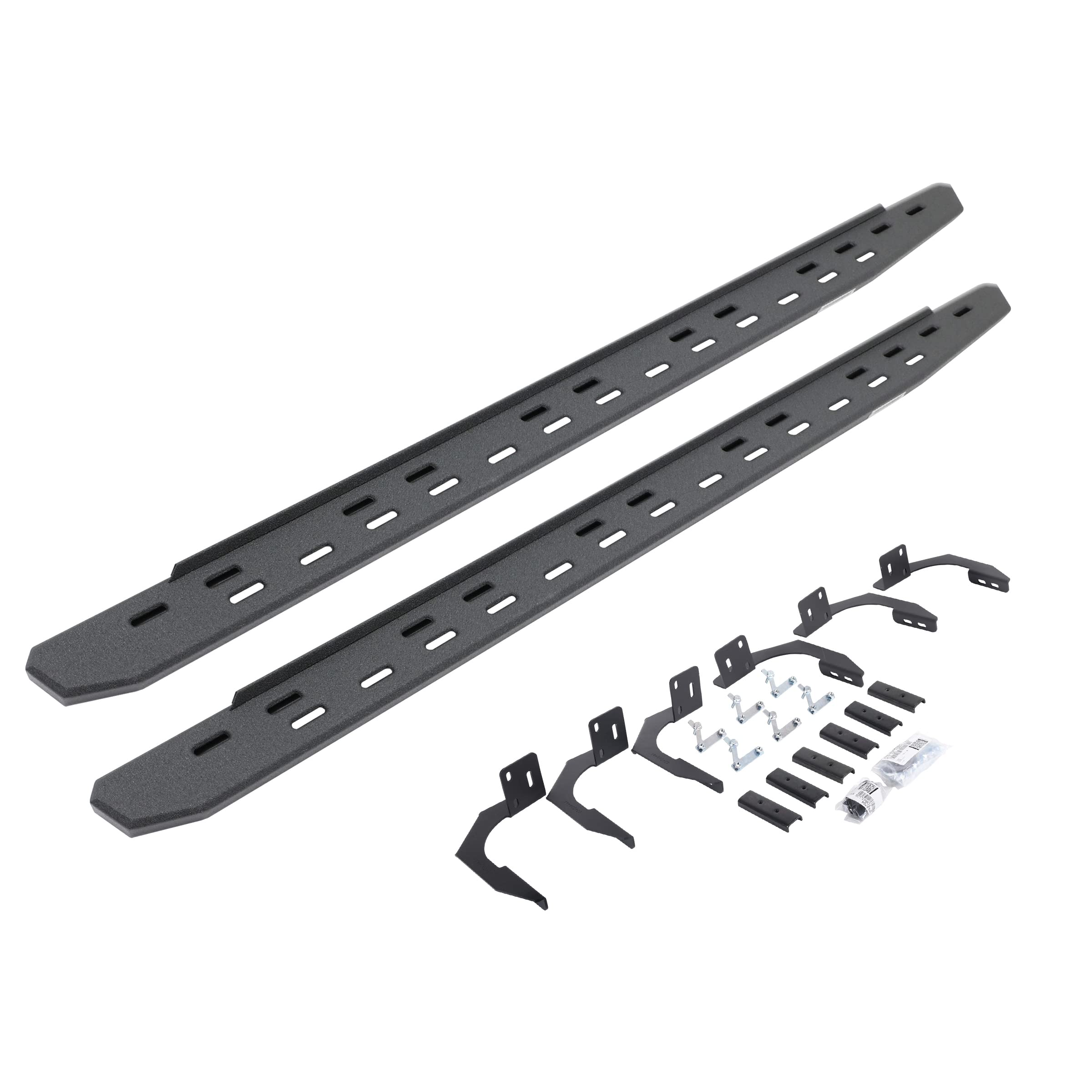 Go Rhino RB30 Running Boards & Slim Brackets | Galvanized Steel, Protective Bedliner Coating | 69609980ST | Fits 2009-2014 RAM 1500 Quad Cab Pickup