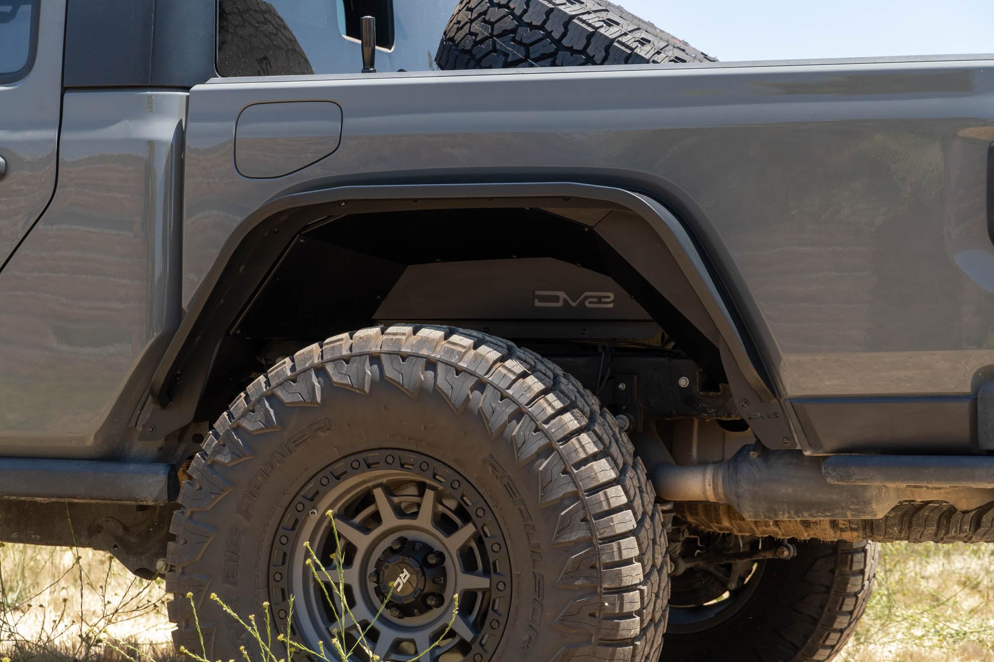 Rear Inner Fenders DV8 for 2020-2025 Jeep Gladiator JT | Protects Vital Components Near Rear Fender Compartment | Durable Lightweight Aluminum Construction | Bolt-On Installation | Powder Coated