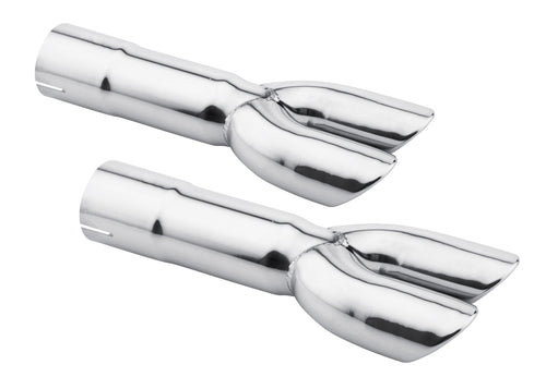 Scott Drake 2.25" High Flow GT Exhaust Tips in Highly Polished Stainless Steel, Compatible with 1967-1969 Ford Mustang, Model C7ZZ-5258-GT2