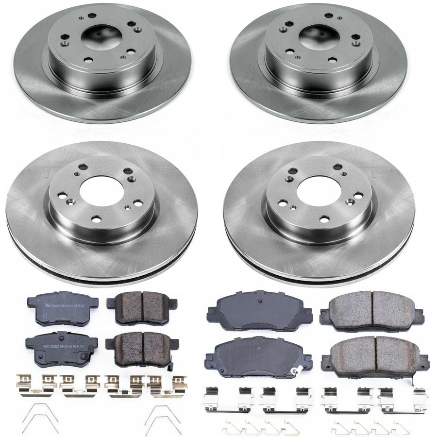 Power Stop KOE7346 Replacement Brake Kit-OE Front and Rear Brake Rotors & Ceramic Pads For Honda Accord 2016-2017 [Model Specific]
