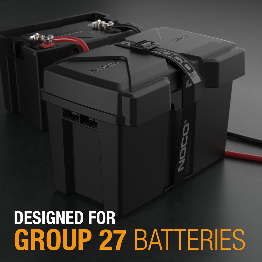 BG27 NOCO Snap-Top Battery Box, Group 27 12V Battery Box for Marine, Automotive, RV, Boat, Camper and Travel Trailer Batteries