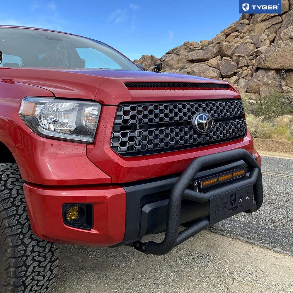 Tyger Auto TG-GD6T60038 Bumper Guard Front Compatible with 2007-2021 Tundra | Textured Black | Light Mount | Bull Bar