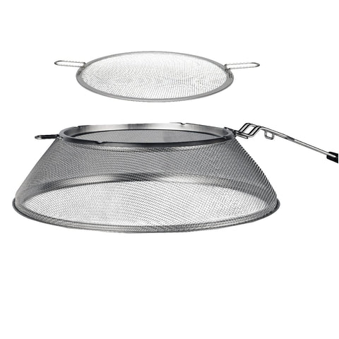 Hotshot 19.5" Wood Burning Fire Pit Mesh Screen Silver Round Stainless Steel