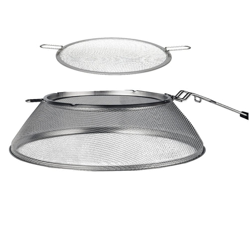 Hotshot 19.5" Wood Burning Fire Pit Mesh Screen Silver Round Stainless Steel