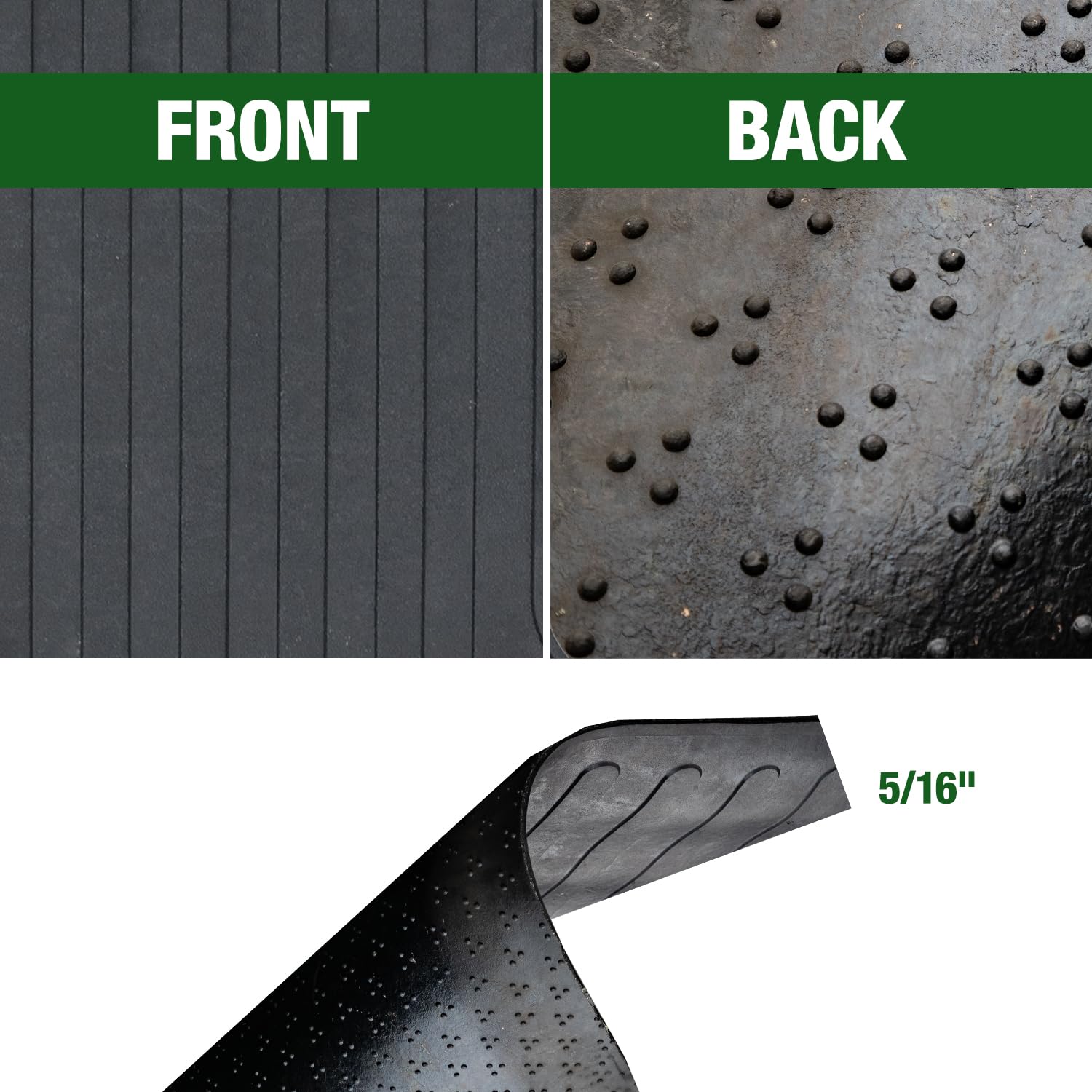 Rubber All-Weather Truck Bed Mat, 4ft 5in – Slip-Resistant Tailgate Flooring for Ford Maverick 2022+, Easy Clean Cargo Liner for Ford Maverick, Scratch Resistant, 100% Recycled Rubber, Made in The USA