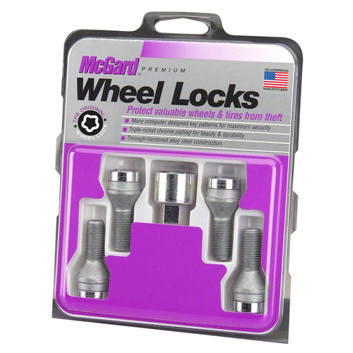 Chrome Bolt Style MCGARD Cone Seat Wheel Locks (M14 x 1.5) - Set of 4