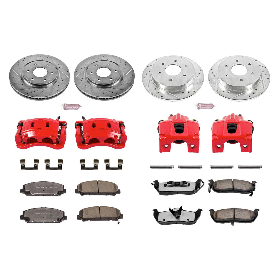 Power Stop Z36 Truck and Tow Brake Kit KC2804-36 with Calipers For INFINITI QX56 2006-2007, Nissan Armada 2006-2007 [Model Specific]