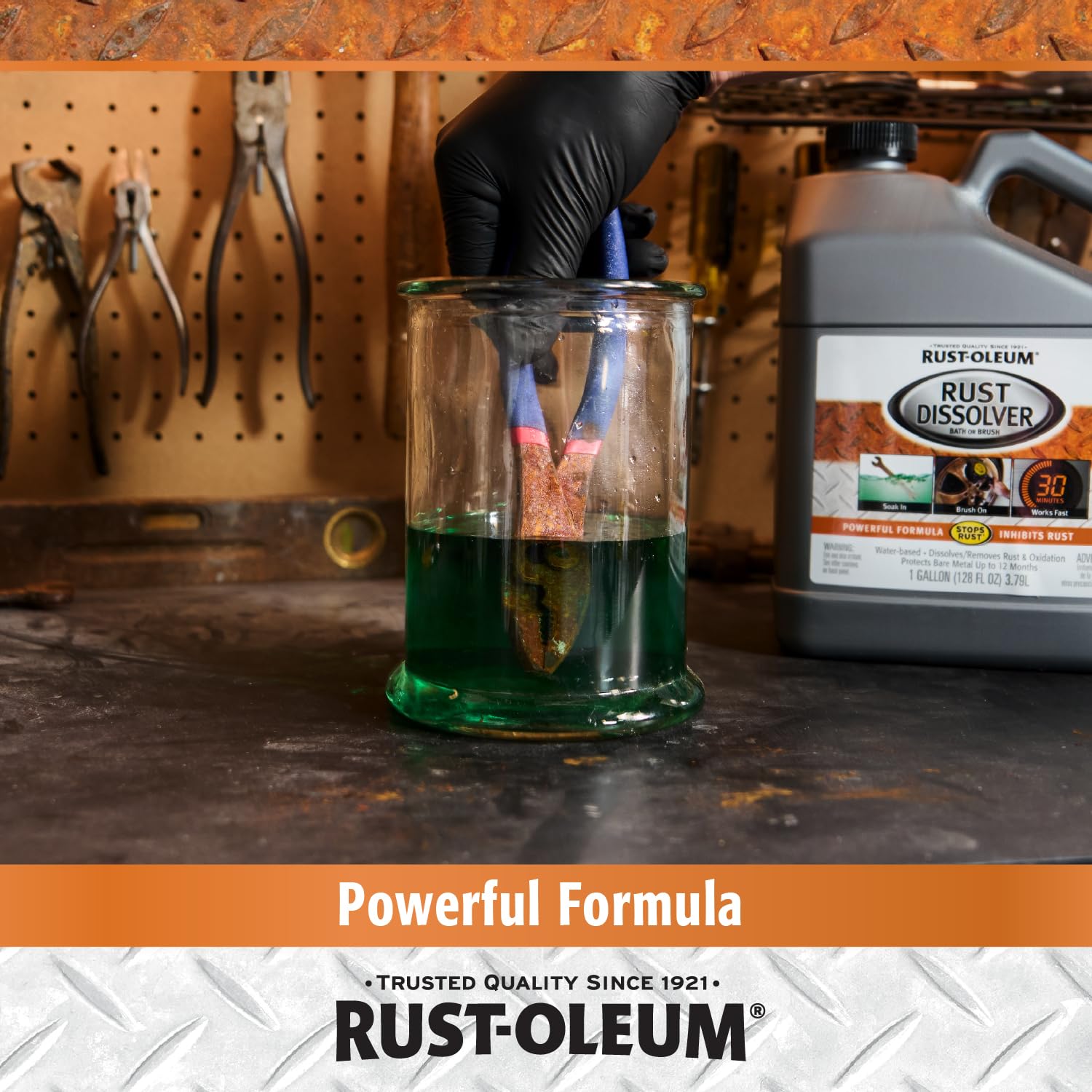 Rust-Oleum Soak & Bath Rust Dissolver | Heavy-Duty Corrosion Remover for Metal Tools, Cars, Bikes, Grills, Bolts, Firearms & More | Gallon