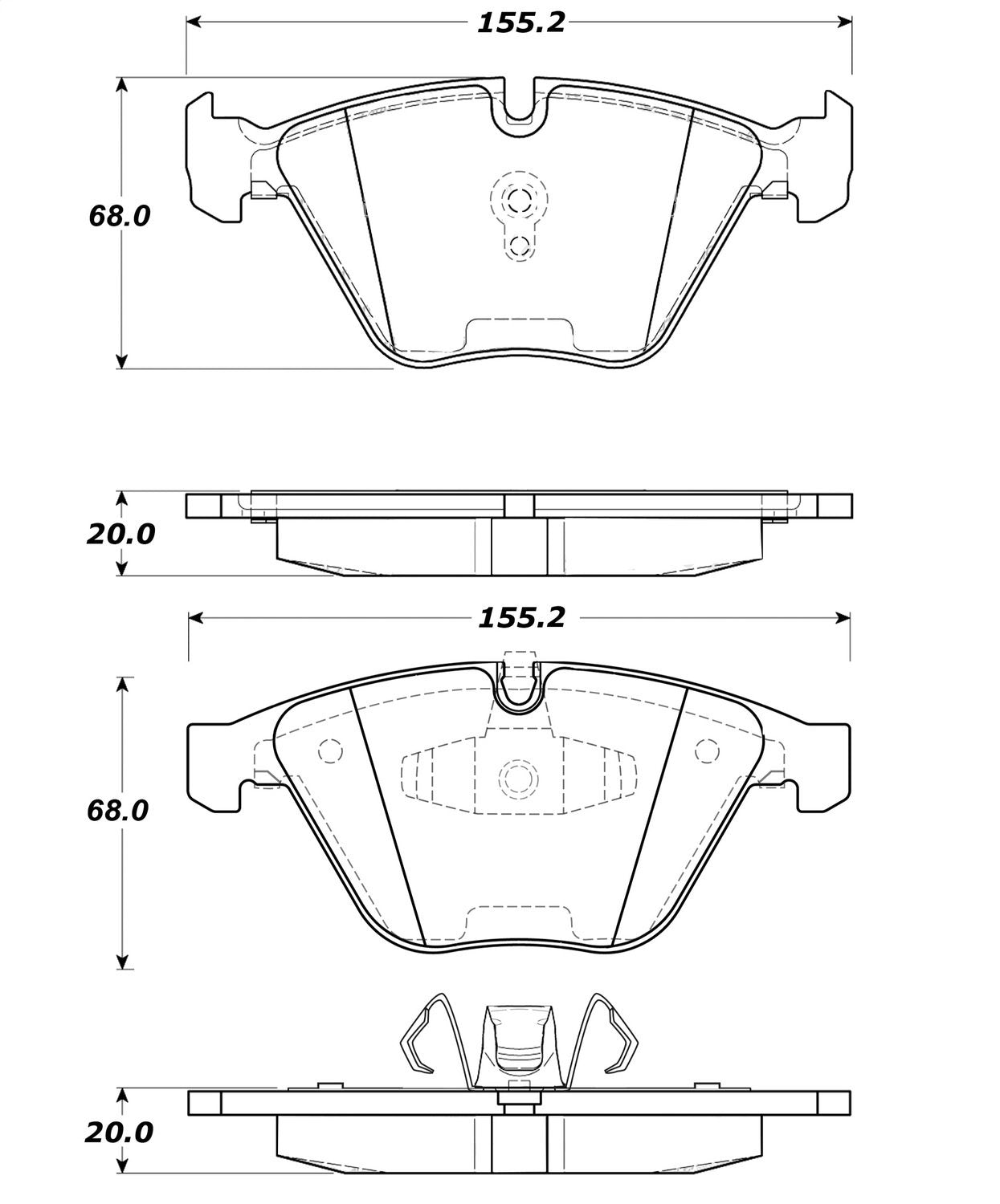 Front StopTech 308.12600 Brake Pads with Shims; Street