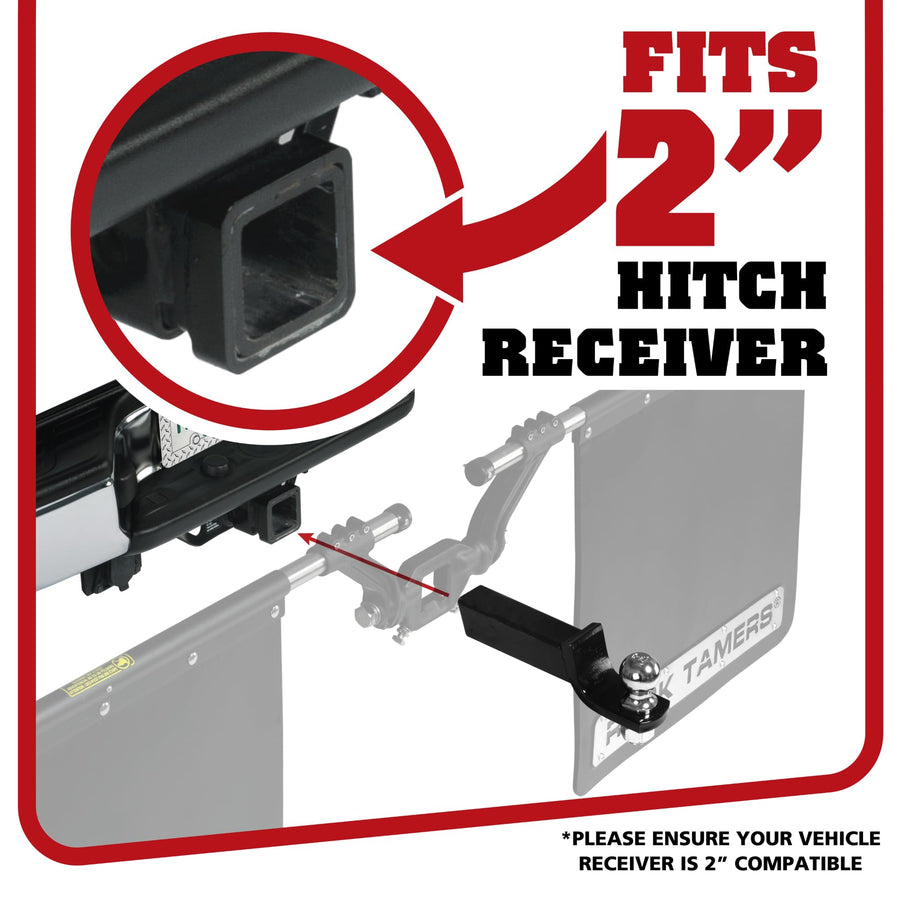 2" Official Rock Tamers Mudflap System - 2" Hitch Receiver, Check Measurements - Removeable and Adjustable Mud Flaps for Trucks - 1 System