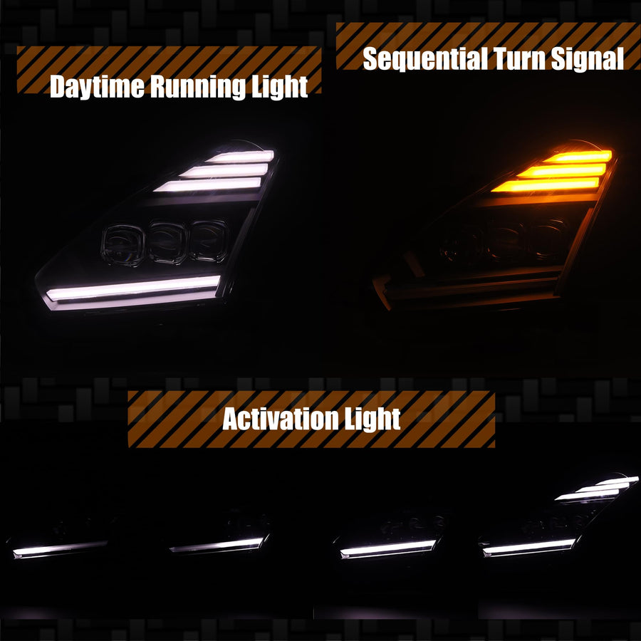 NOVA-Series AlphaRex LED Projector Headlights for 09-25 Nissan GT-R Black