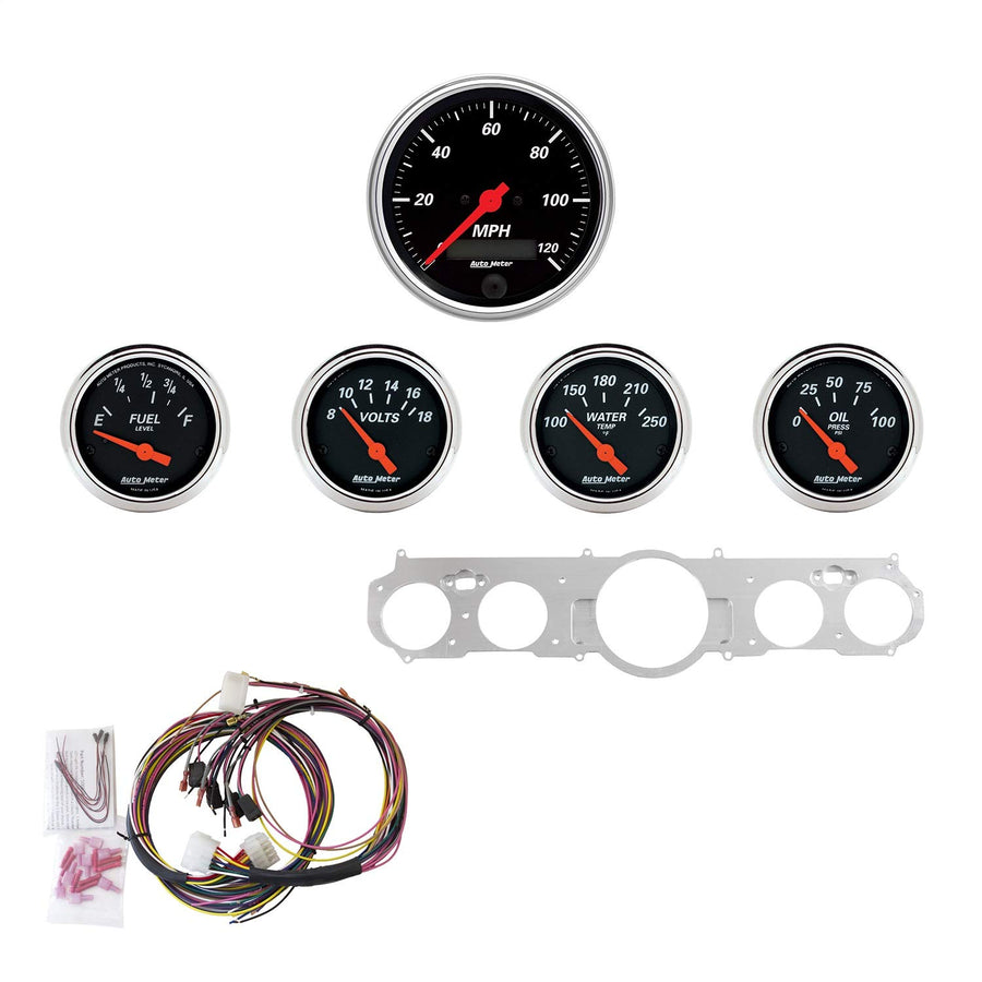 Gauge Kit AutoMeter 7035-DB, 5 Pc, Mustang 65-66, Mph/Fuel/Oilp/Wtmp/Bat, Db