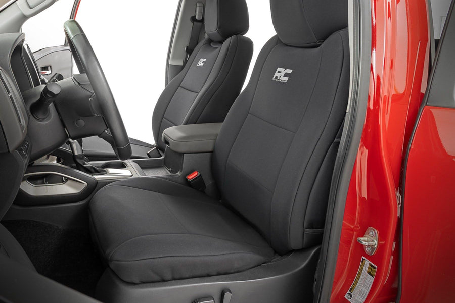 Rough Country Neoprene Seat Covers for Crew Cab Nissan Frontier (2022-2024) - Waterproof & UV Resistant, Foam Padded, Front & Rear Seat Cover Set
