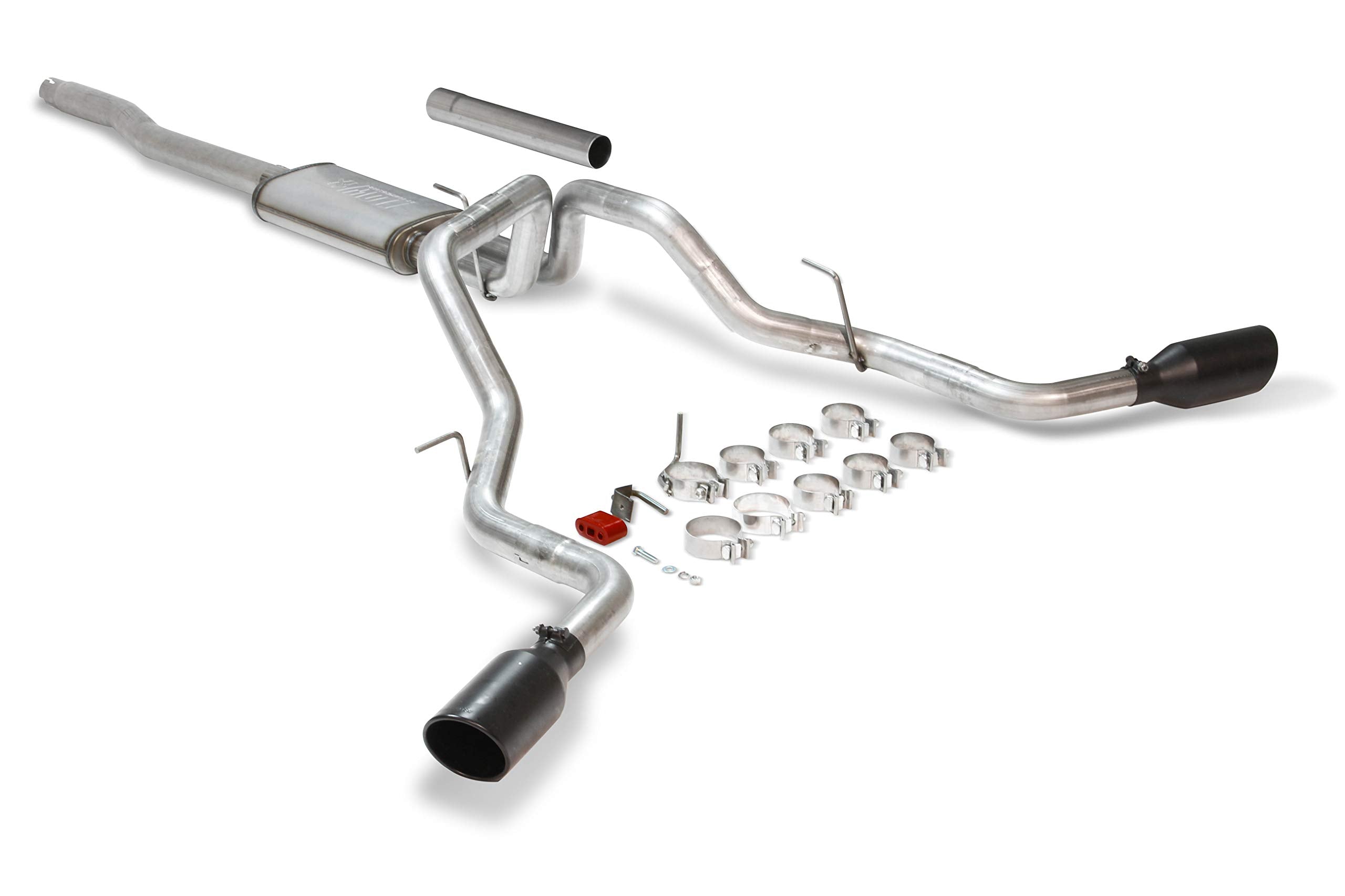 Flowmaster FlowFX 717868 Cat-Back Exhaust Kit Dual 2.5 Inch 409 Stainless Steel Tailpipes 4.5 Inch Black Ceramic Stainless Tips Compatible with 2004-2008 Ford F-150 4.6L 5.4L 2/4WD All Wheelbases