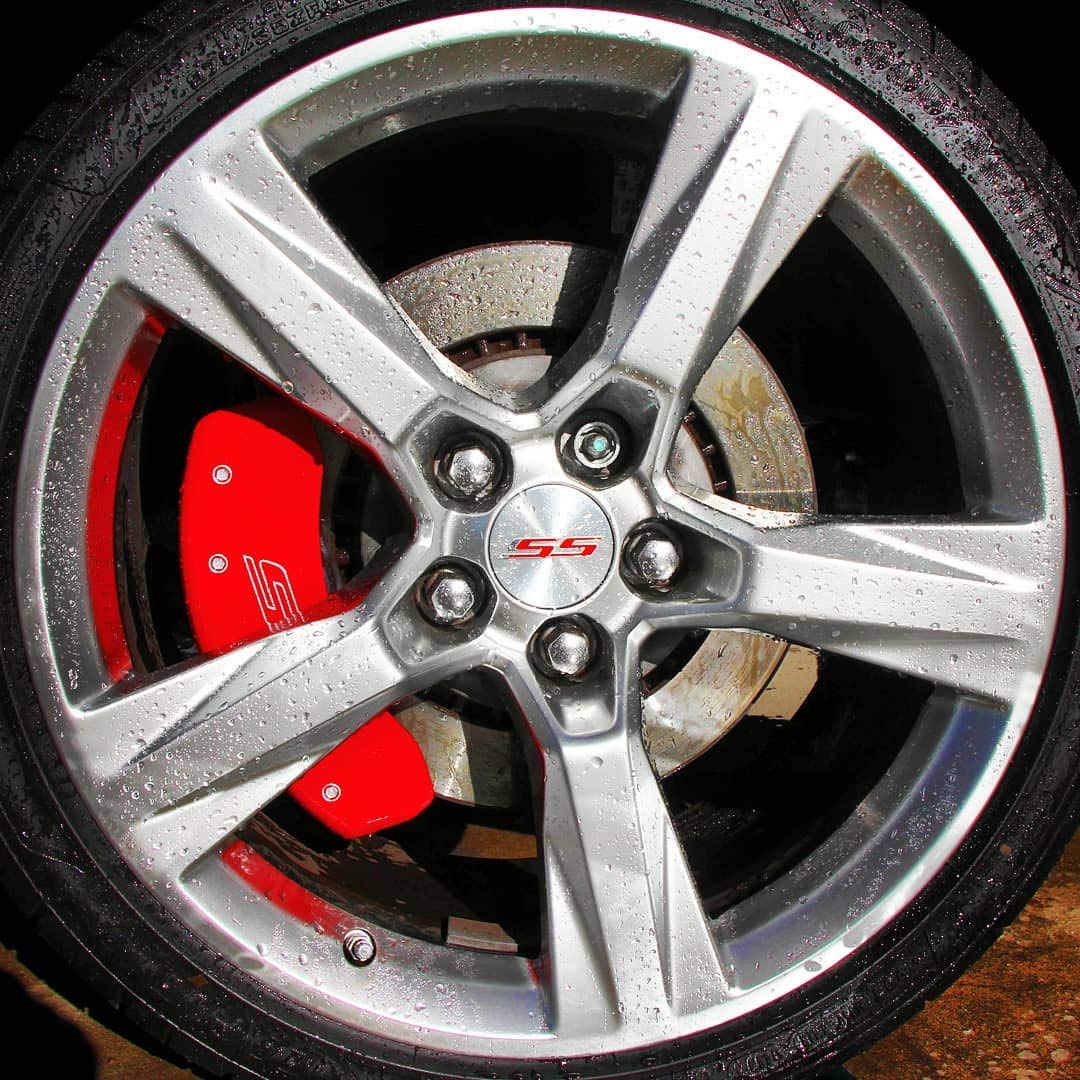MGP Caliper Covers 14030STSSRD Type Caliper Cover with Red Powder Coat Finish and Silver Characters, SS Trailblazer Logo (Set of 4)