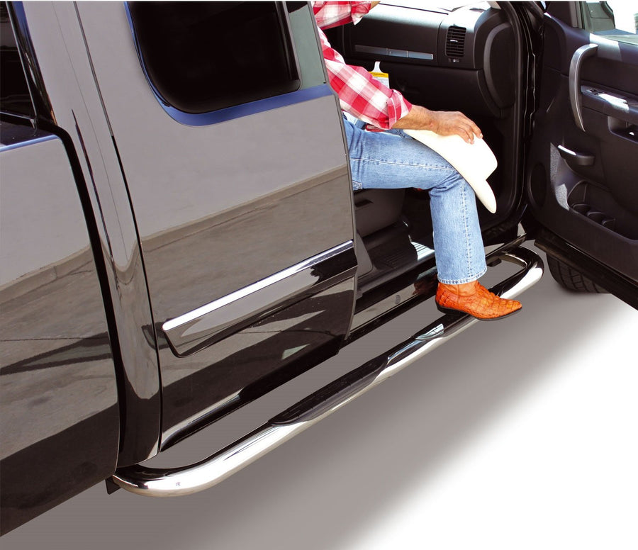 4000 Series Go Rhino SideSteps - Cab Length | 4045PS | Fits 1999 - 2013 Chevrolet Silverado & GMC Sierra 1500, 2500 Extended Cab; 2020 - 2013 Silverado/Sierra 2500 HD, 3500, 3500 HD Extended Cab