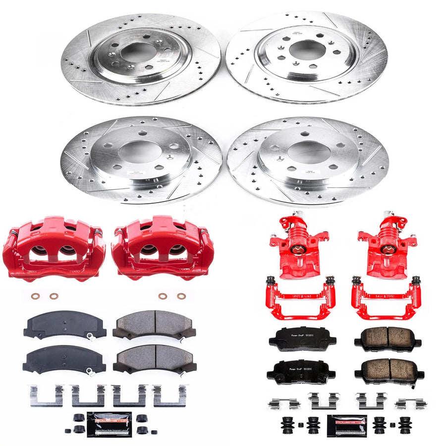 Power Stop Z23 Evolution Sport Front & Rear Brake Caliper Kit- Brake Pads, Brake Rotors and Brake Calipers