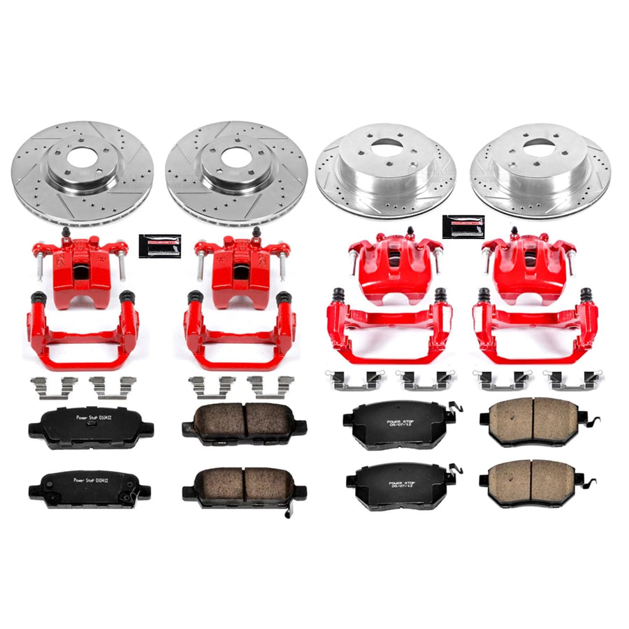 1-Click Performance Brake Kit Power Stop (KC119) with Calipers For Nissan Murano 2006-2007 [Model Specific]