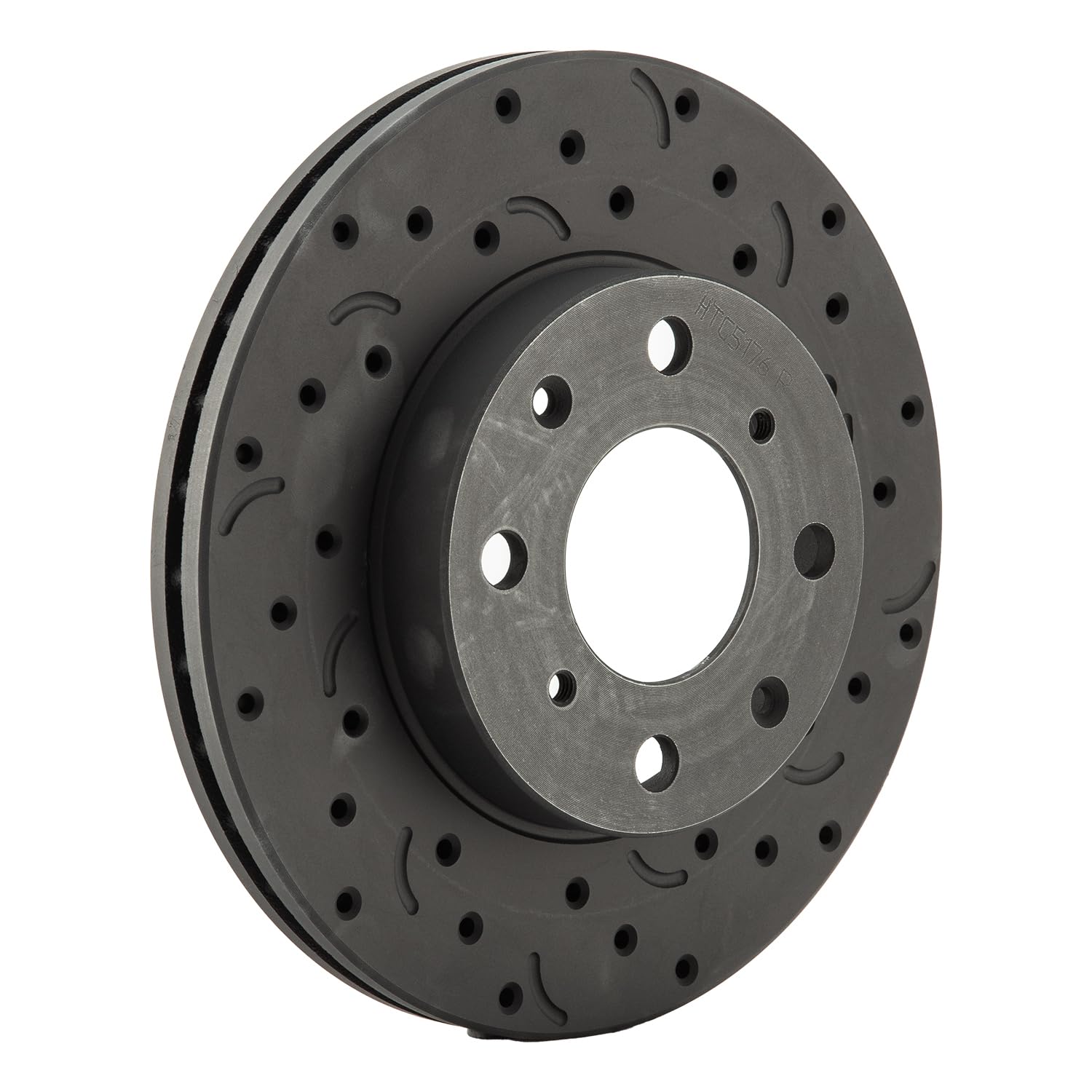 Talon Cross-Drilled and Slotted Vented Rotor, Hawk Performance Brakes, 9.45 in. Diameter, 1.77 in. Height
