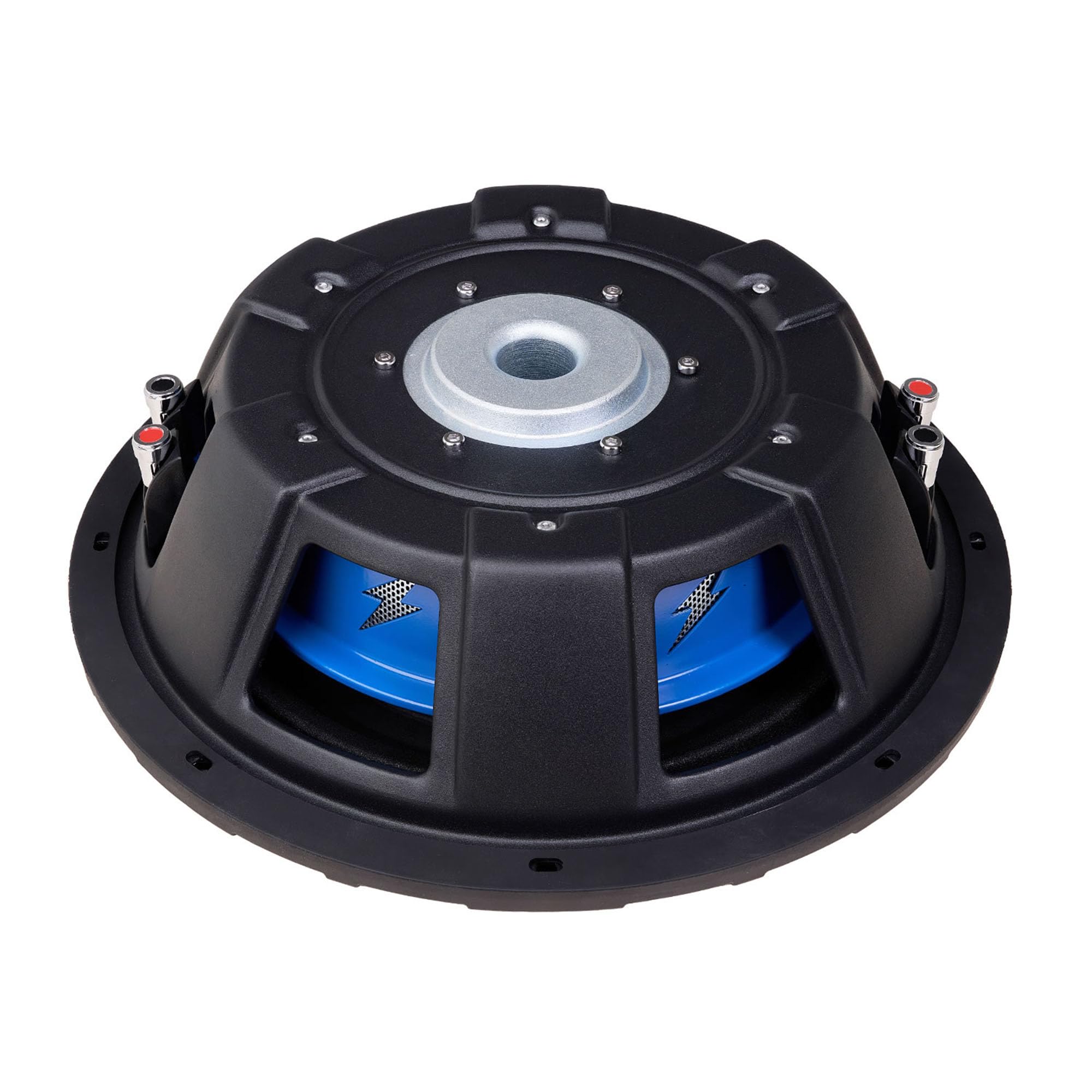 Hifonics 12 Inch Elite Shallow Mount Car Subwoofer, Dual 4 Ohm Voice Coil Speaker 600 Watt Peak Power Mobile Amplifier, Black/Blue