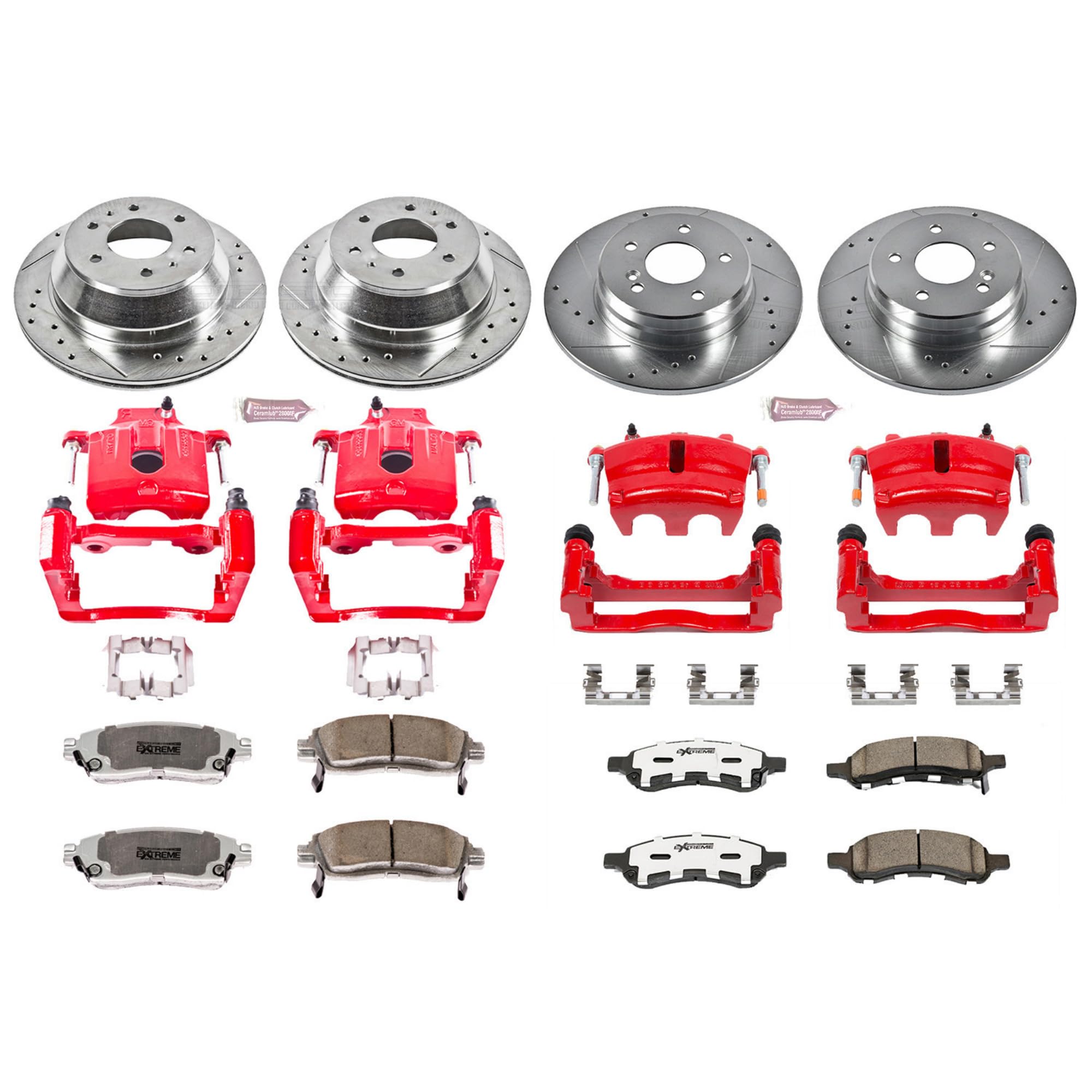 Power Stop Z26 KC2085B-26 Front & Rear Street Warrior Brake Kit Buick Chevrolet GMC Isuzu For Buick Rainier, Chevrolet Trailblazer, GMC Envoy, Isuzu Ascender [Model Specific]