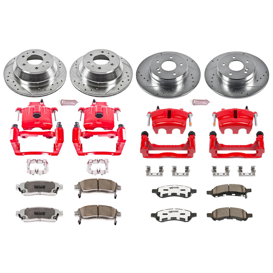 Power Stop Z26 KC2085B-26 Front & Rear Street Warrior Brake Kit Buick Chevrolet GMC Isuzu For Buick Rainier, Chevrolet Trailblazer, GMC Envoy, Isuzu Ascender [Model Specific]