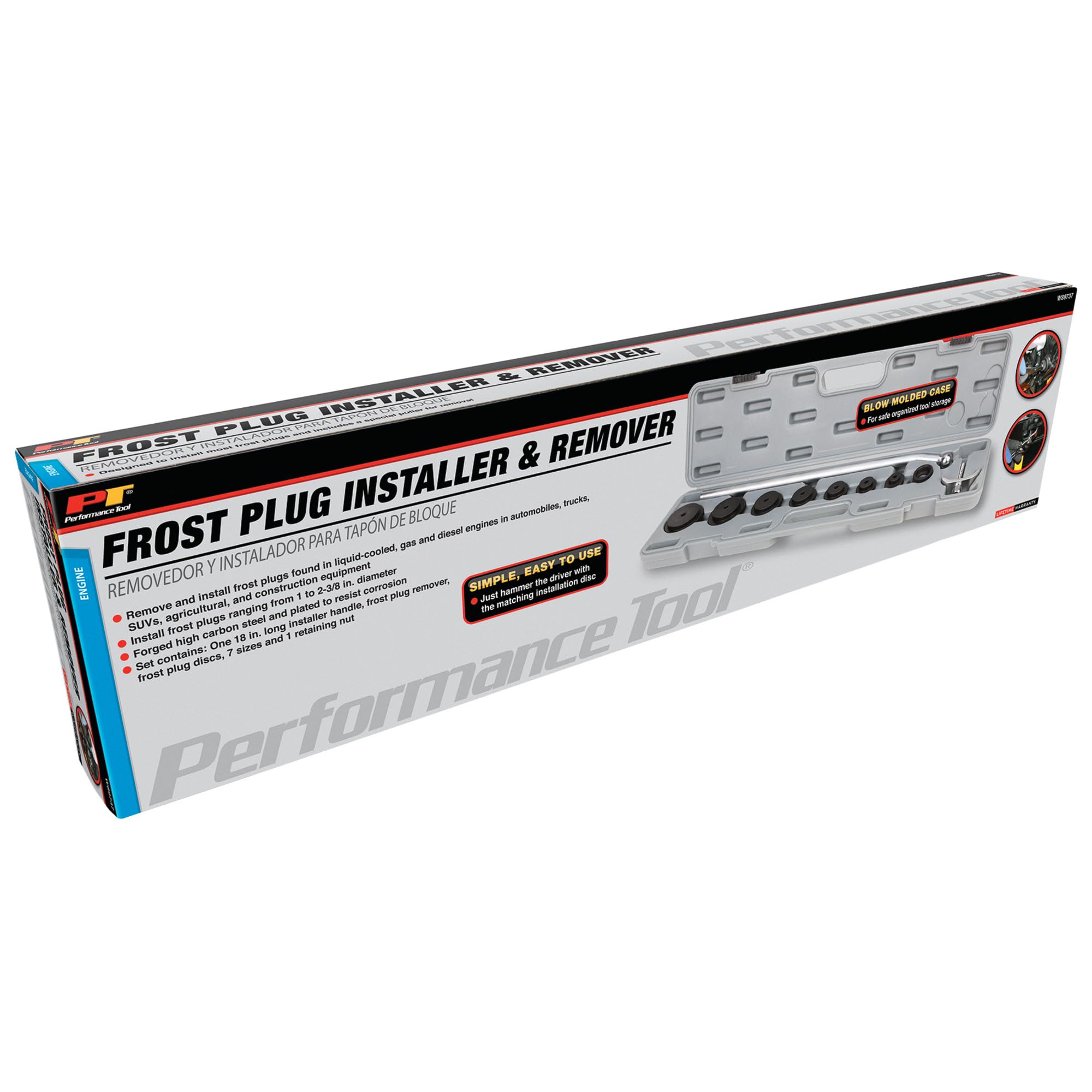 Frost Plug Installer & Remover Set Performance Tool W89737 (Freeze Plugs) With Blow Mold Case
