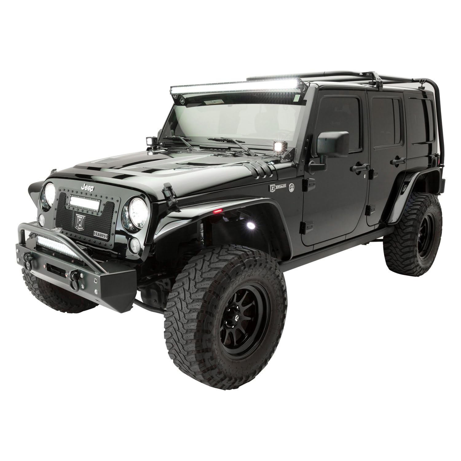 Offroad Light Bar ZROADZ Z374811-KIT-S Fits Jeep Wrangler, Black