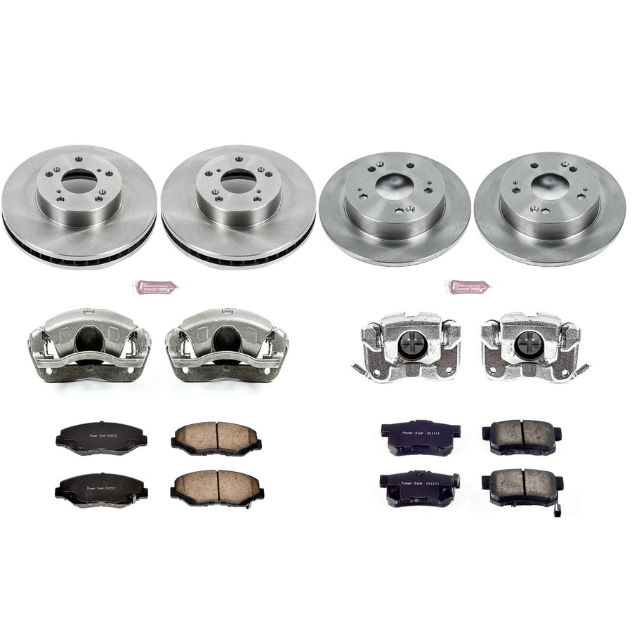 Power Stop KCOE6781 Replacement Autospeciality Front and Rear Caliper Kit- OE Rotors, Ceramic Brake Pads, Calipers For Acura ILX 2014-2015, Honda Civic 2013-2015 [Model Specific]