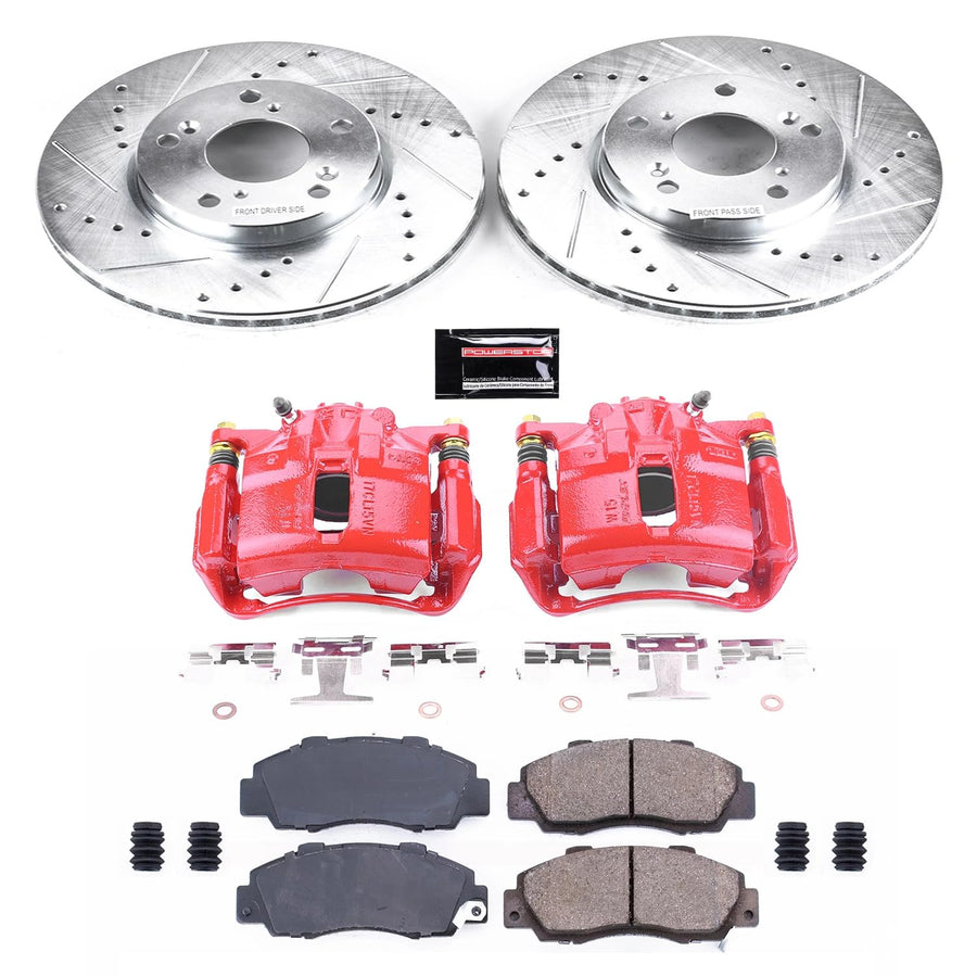 Power Stop Z23 Evolution KC1041 Front Brake Caliper Kit- Brake Rotors, Brake Pads, Brake Calipers For Honda Accord 1998-2002 [Model Specific]