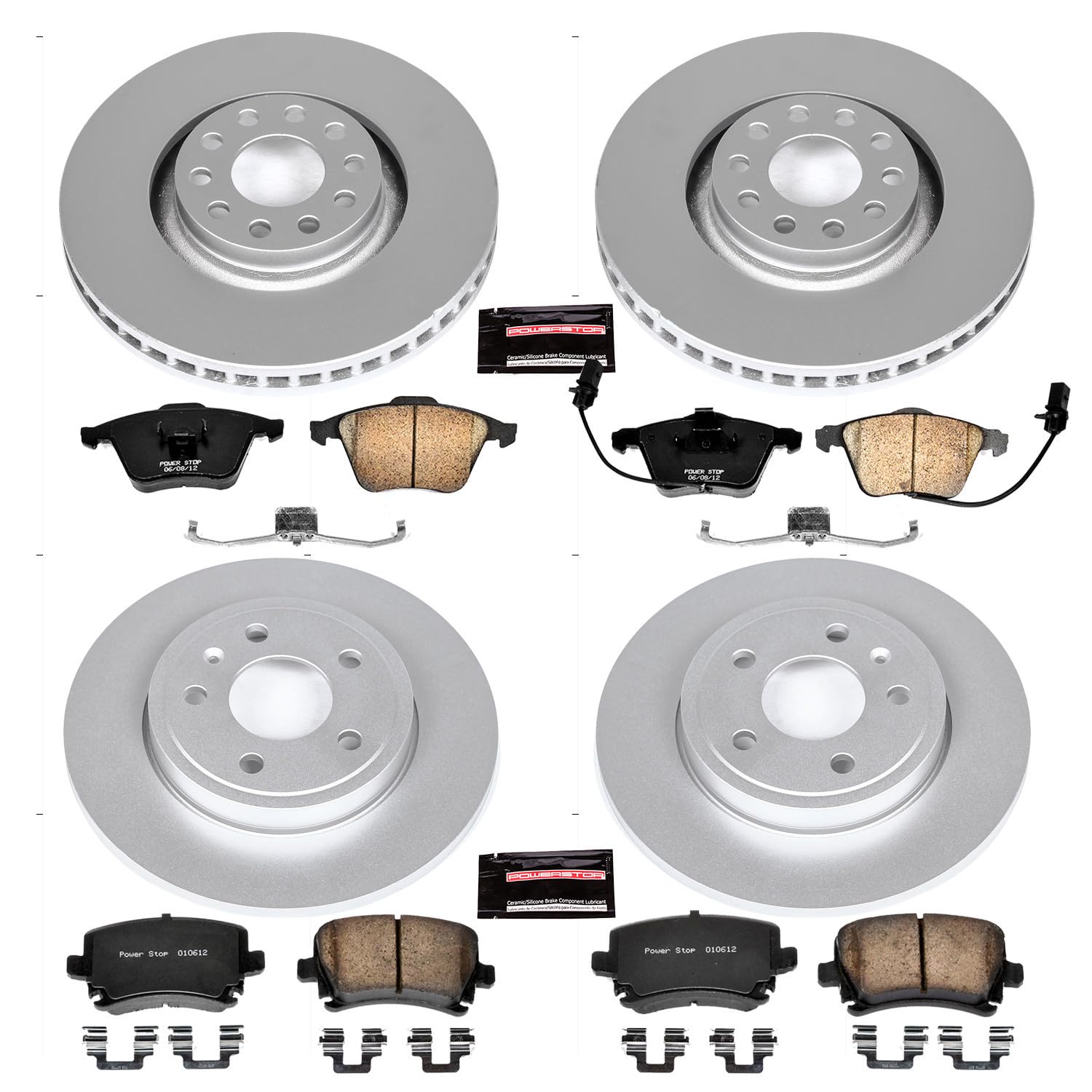 Power Stop Z23 Evolution Geomet Coated Brake Kit Front and Rear For Audi A4 2005-2009, Audi A4 Quattro 2005-2009 [Model Specific]