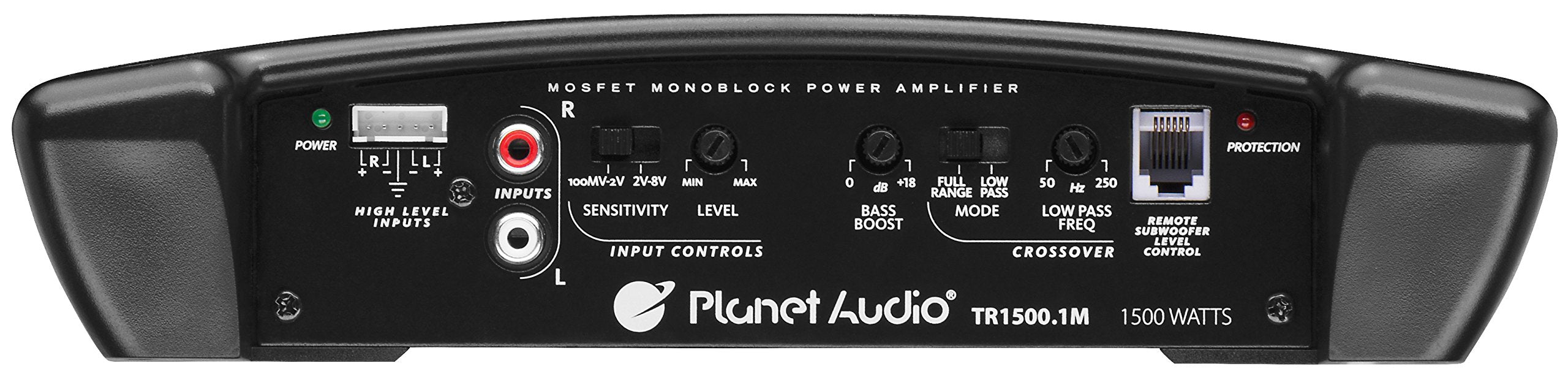 Monoblock Planet Audio TR1500.1M Car Amplifier - 1500 High Output, Low/High Level Inputs, Low Pass Crossover, Hook Up to Subwoofer for Bass