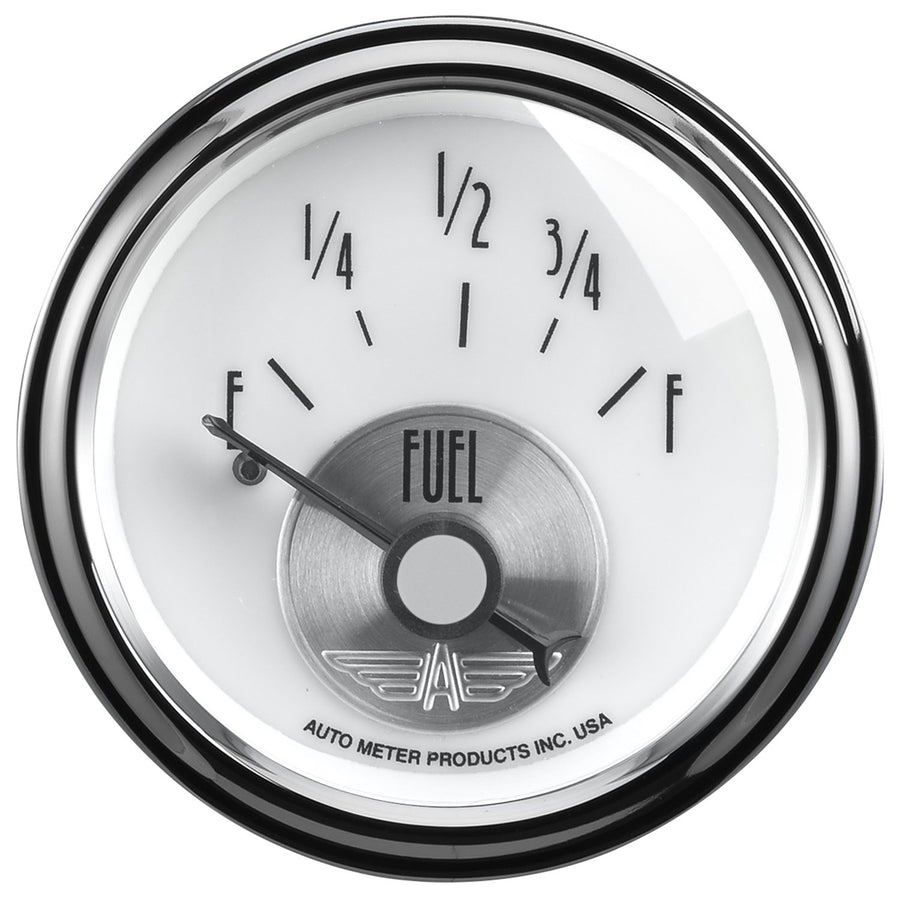 Auto Meter Prestige Pearl 2015 2-1/16" Fuel Level Gauge (0 Ohm E-90 Ohm F, 52.4mm)