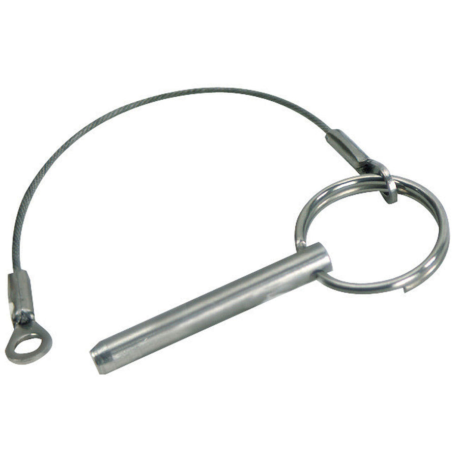 Quick Release Pin Whitecap S-1019C with Lanyard, Retractable Ball and Flip Tab - 1/4" x 1-5/8"