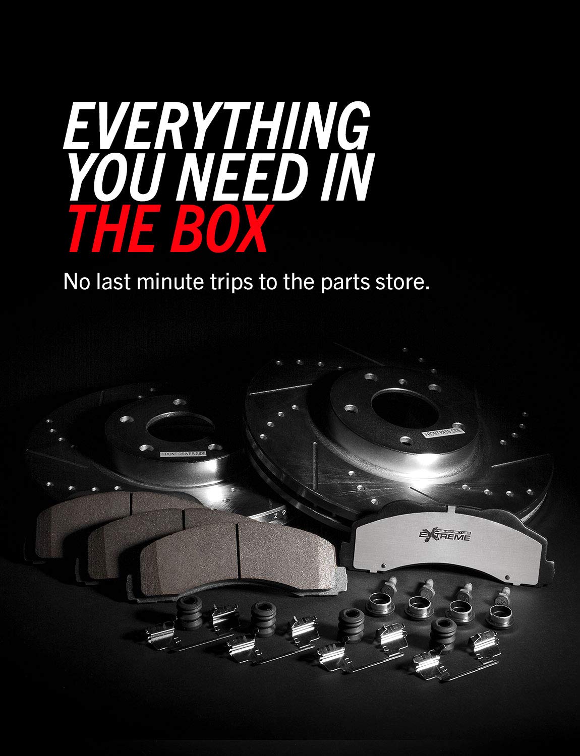 Rear K2986-26 Power Stop Z26 Carbon Fiber Brake Pads with Drilled & Slotted Brake Rotors Kit For INFINITI G35 2007-2008 | INFINITI G37 2008-2013 [Vehicle Specific]