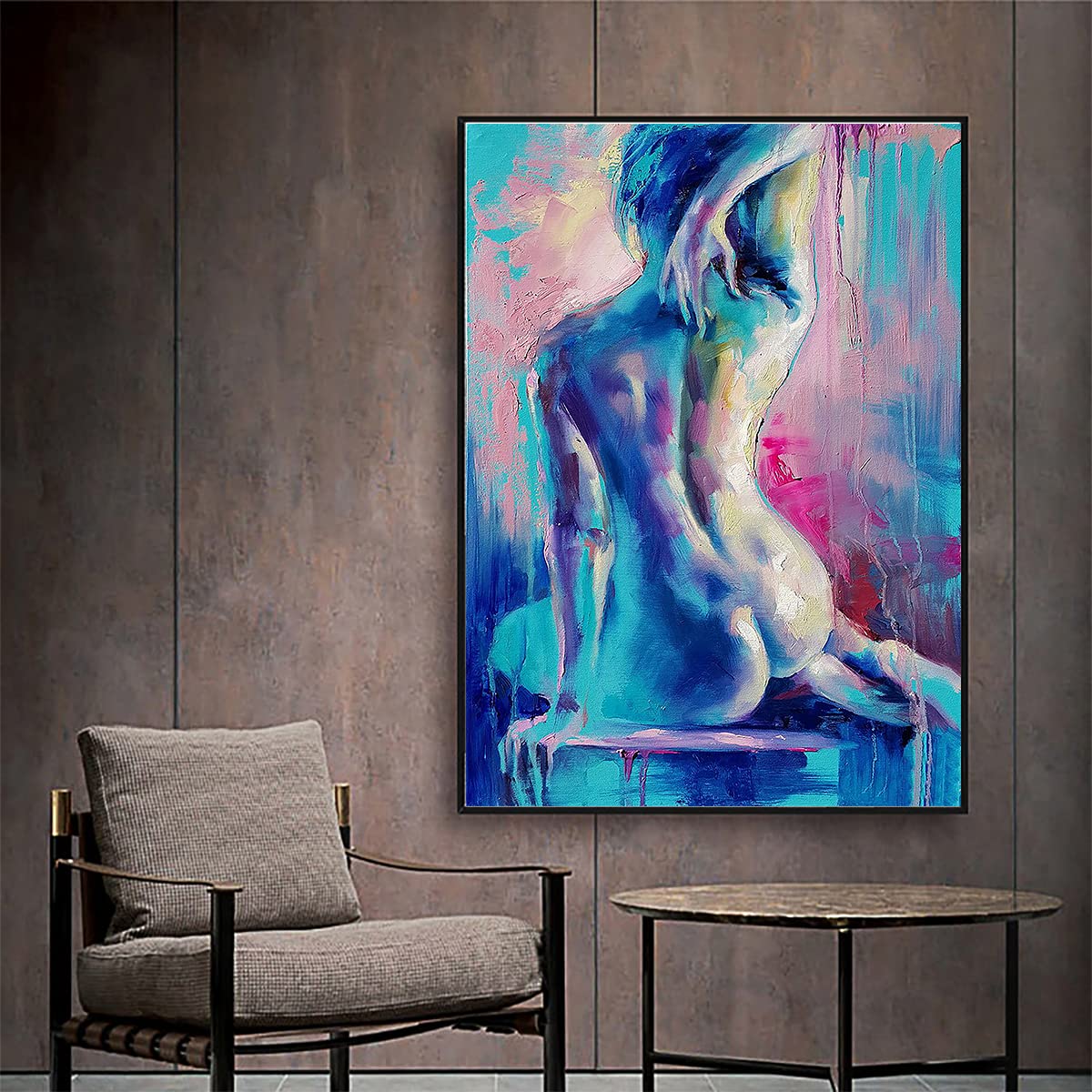 Art Female Figure Print Wall Canvas Printing Decoration Living Room Kitchen Bedroom (12x16in-unframed)