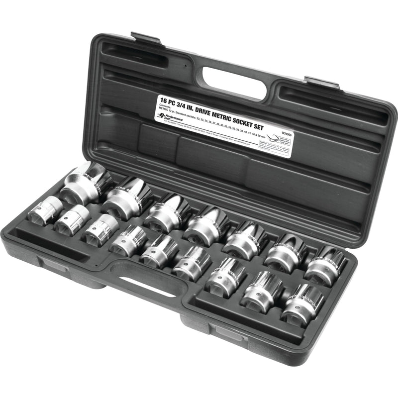 16-Piece Performance Tool W34906 MM Drive Socket Set, 3/4-Inch
