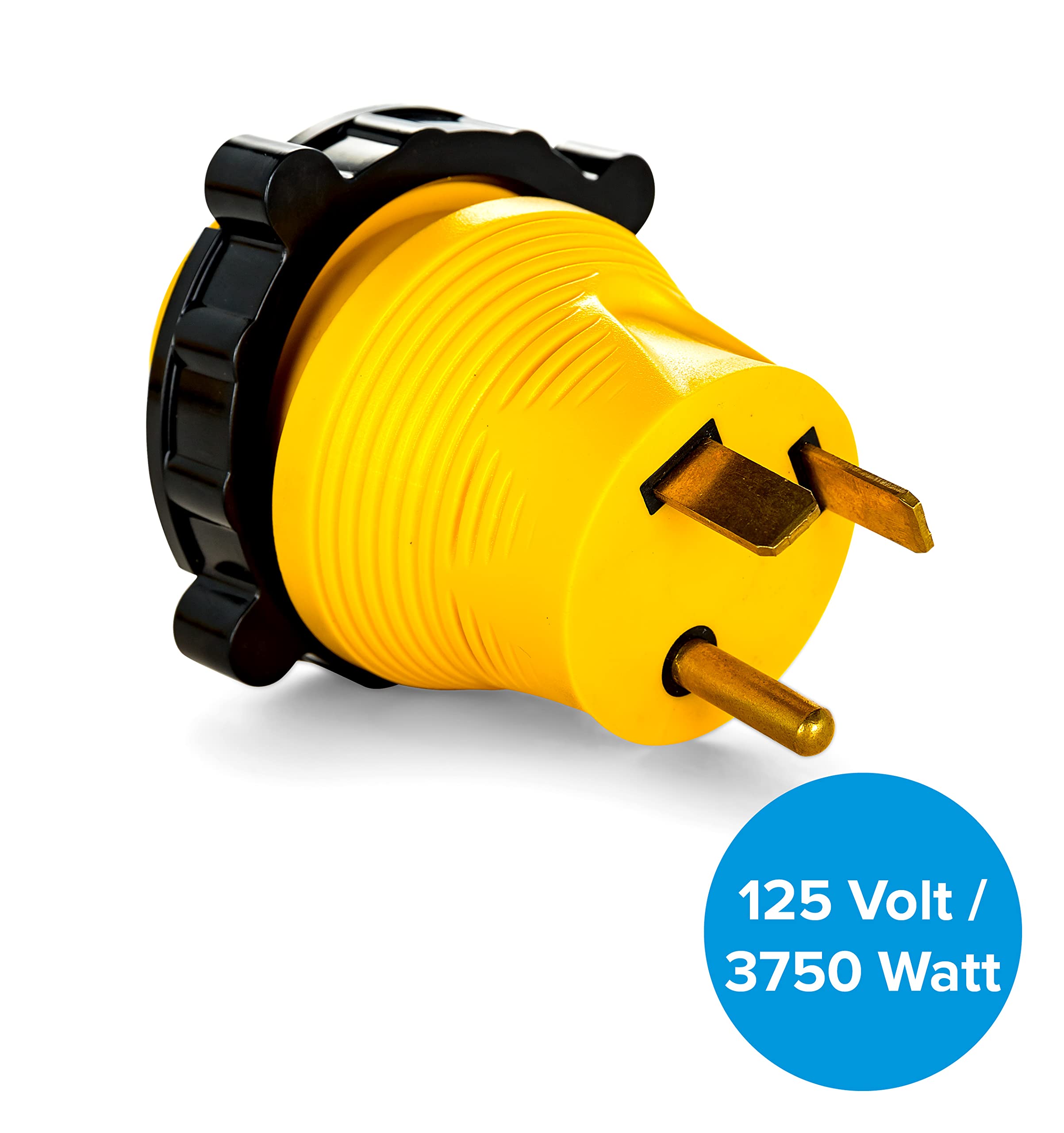 Camco 30A-30A Power Grip RV/Camper Locking Adapter | Compatible with 30-Amp Locking Plugs | Weatherproof Connection | Easy Outlet Removal | 125 Volt / 3750 Watt (55642)