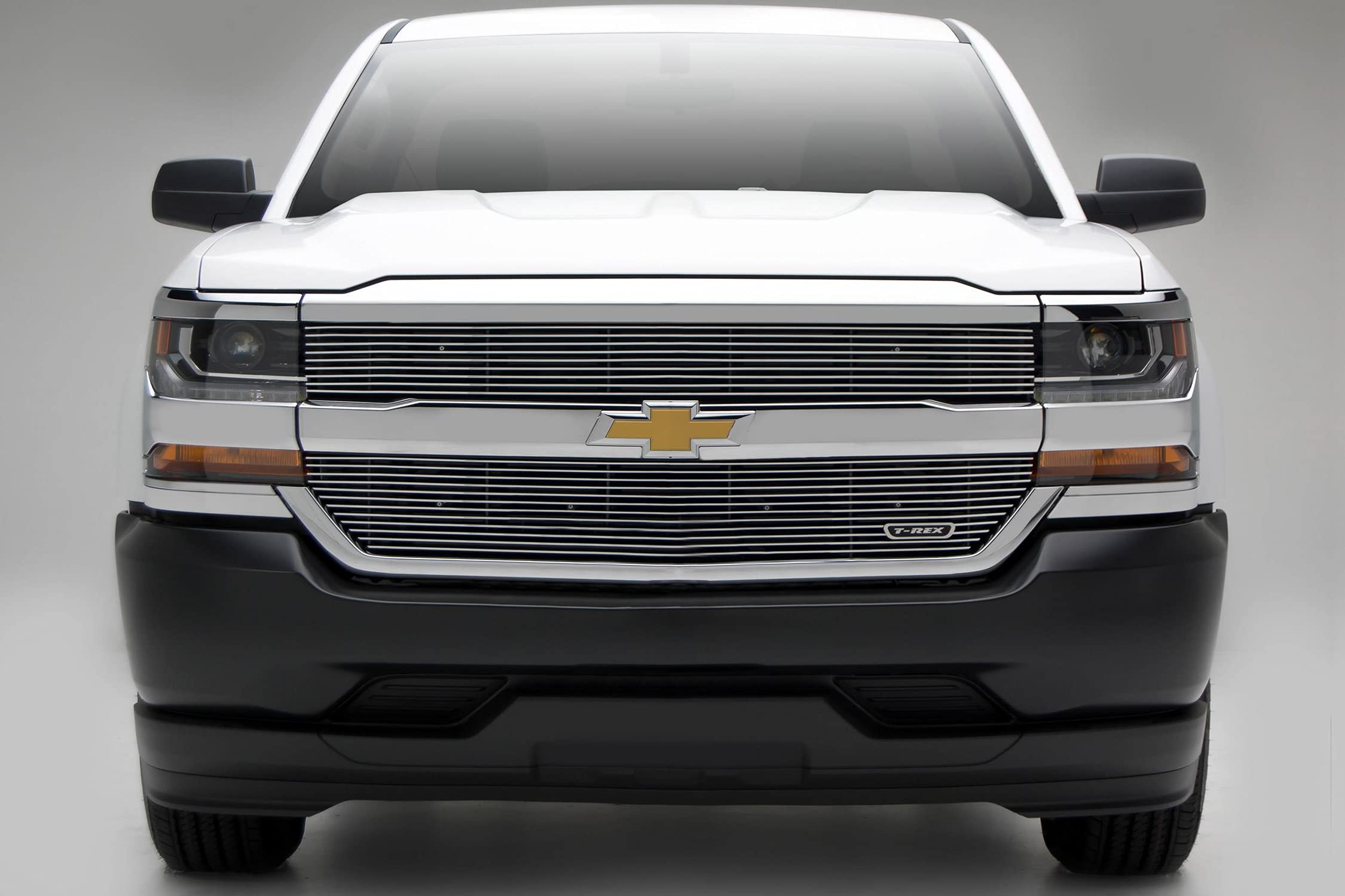 2016-2018 Silverado 1500 T-Rex Grilles Laser Billet Grille, Polished, 2 Pc, Overlay - PN #6211270